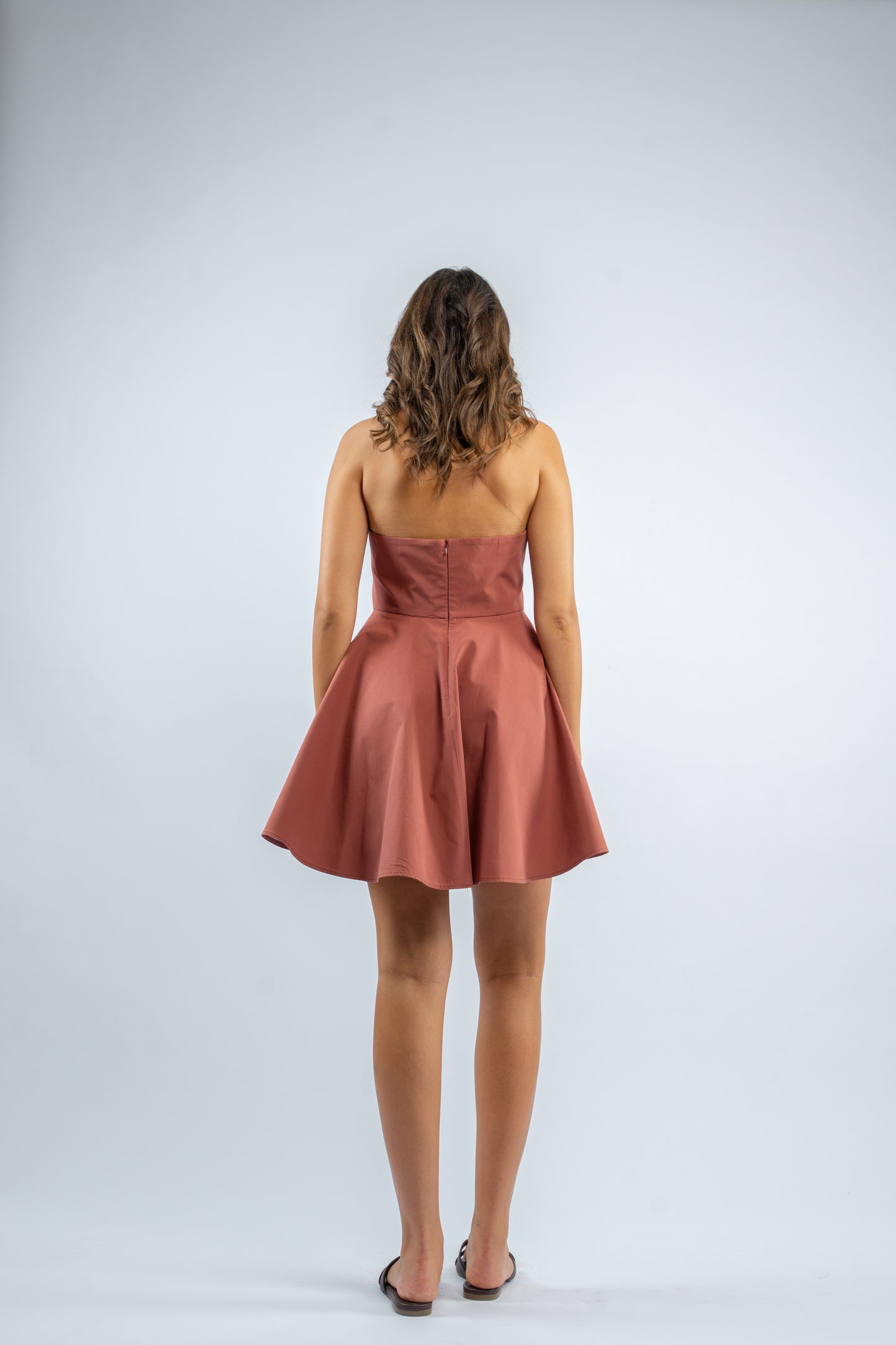 Sunset halter mini dress