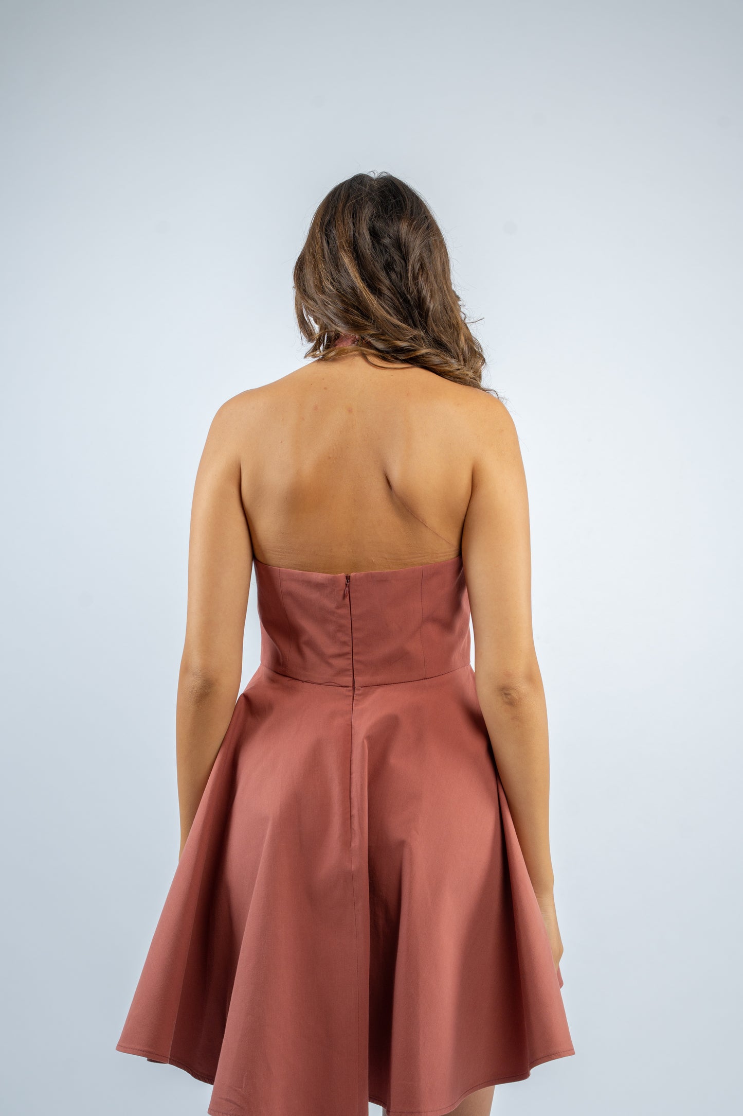 Sunset halter mini dress
