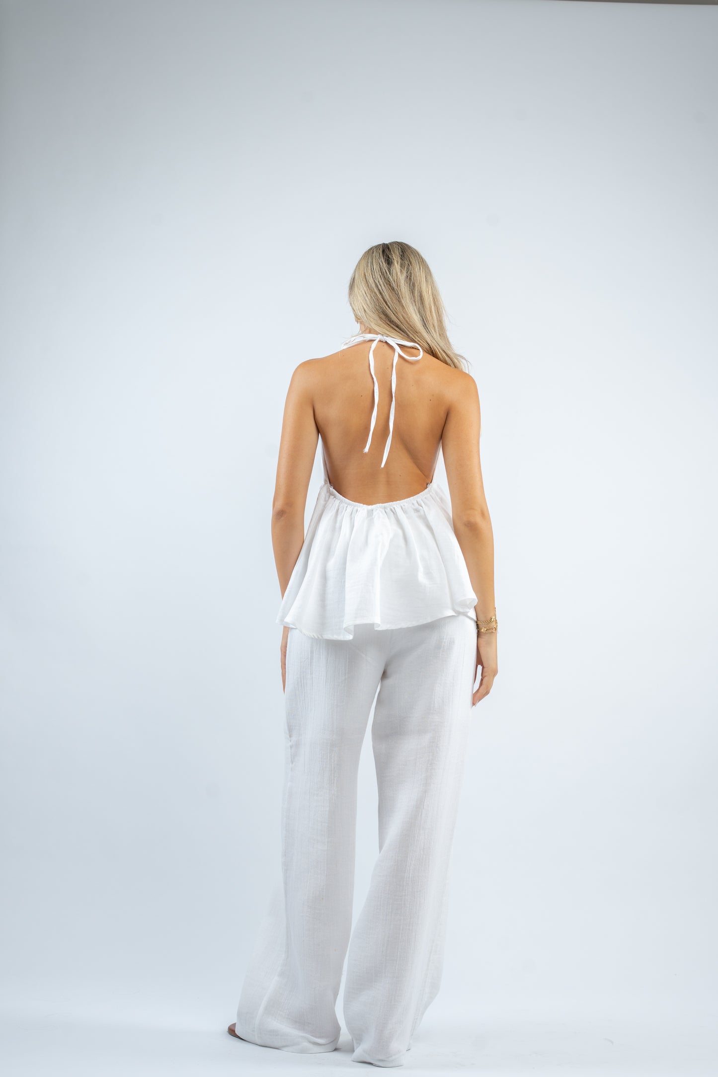 Flowy halter linen set