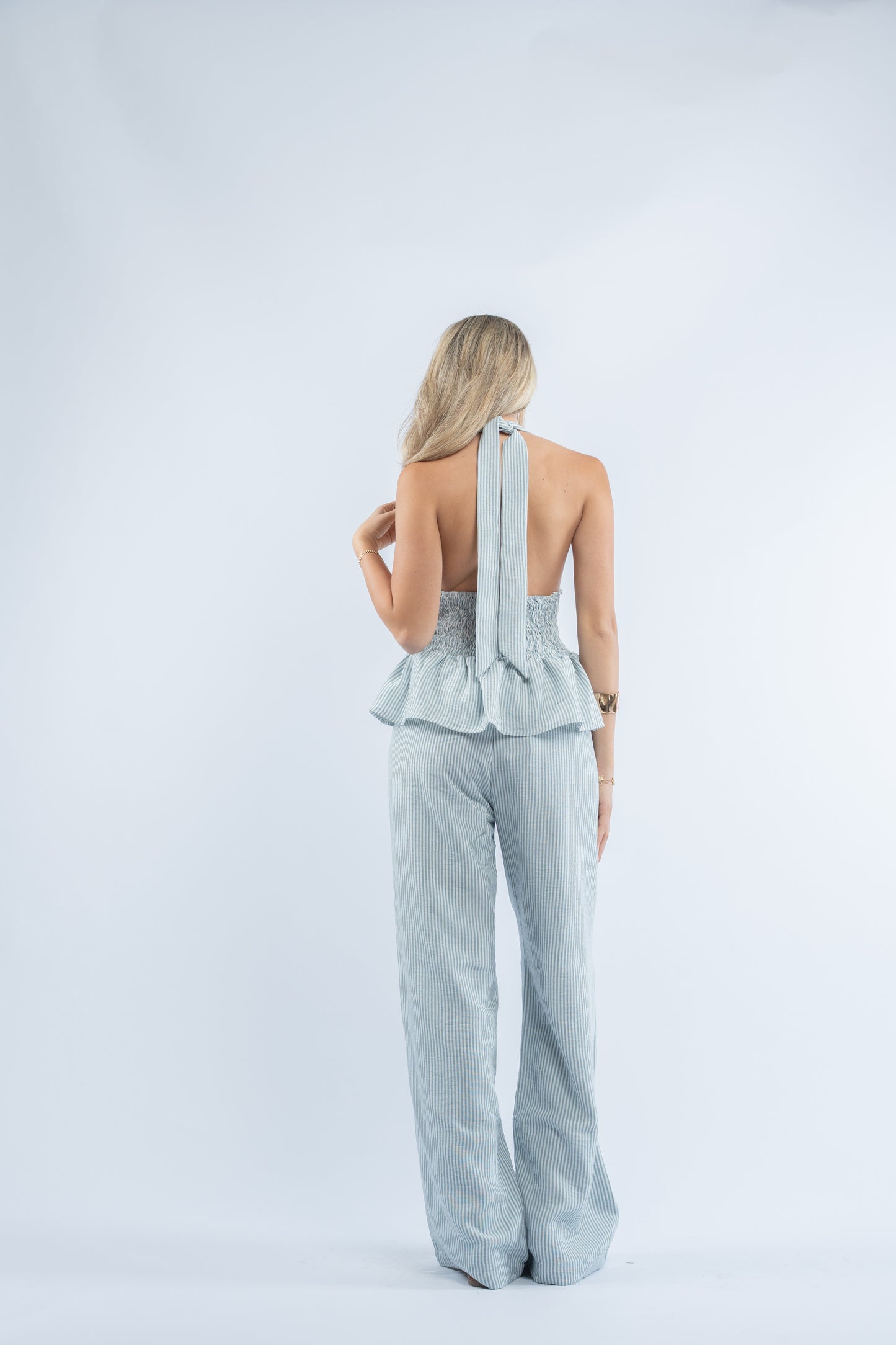 Linen halter neck set