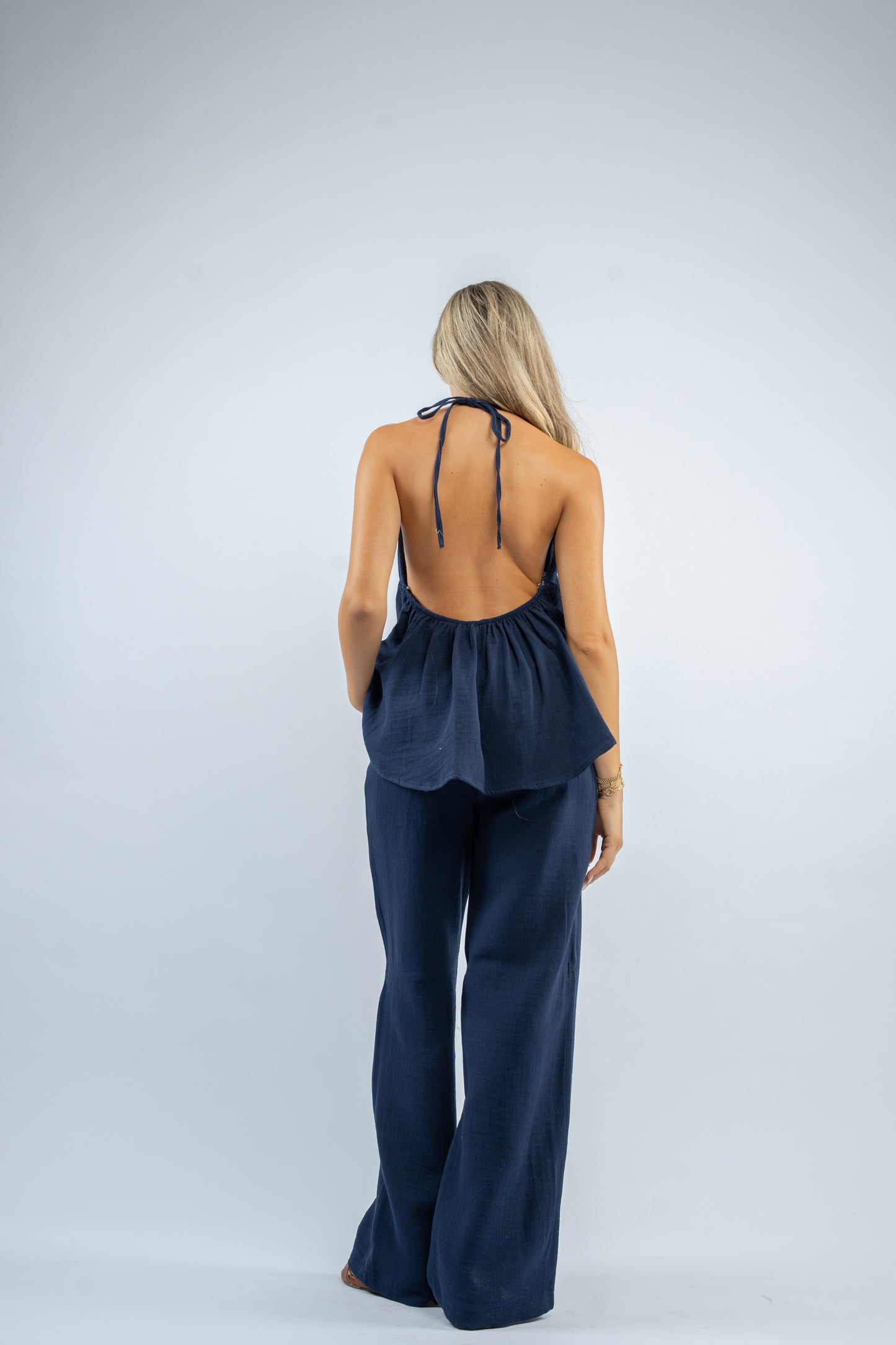 Flowy halter linen set
