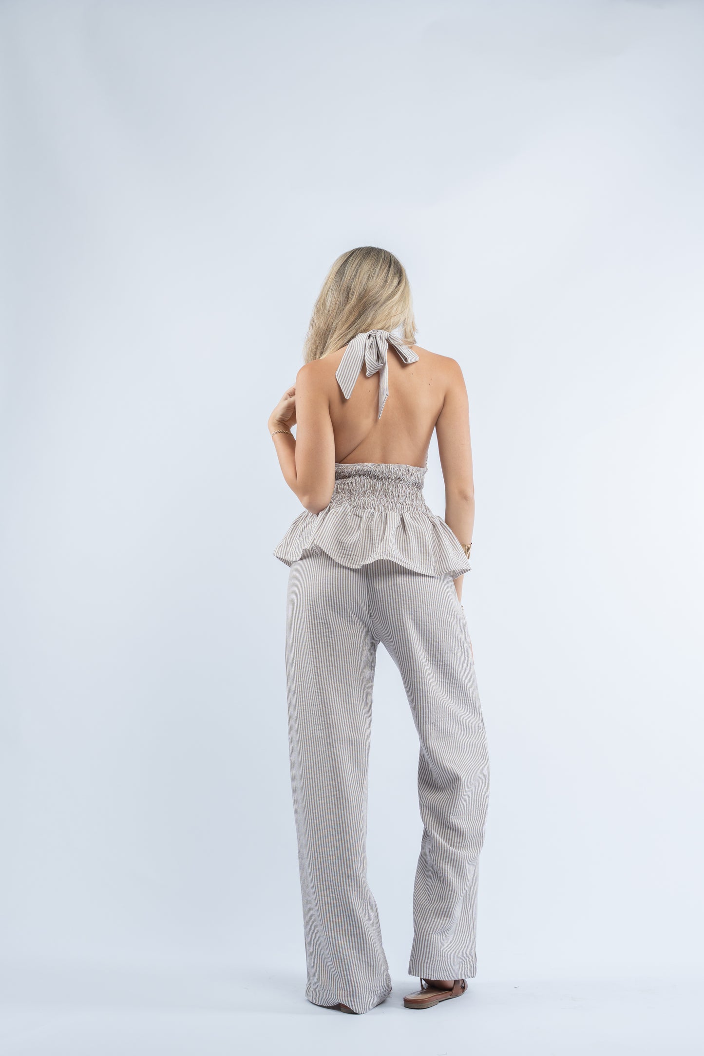 Linen halter neck set