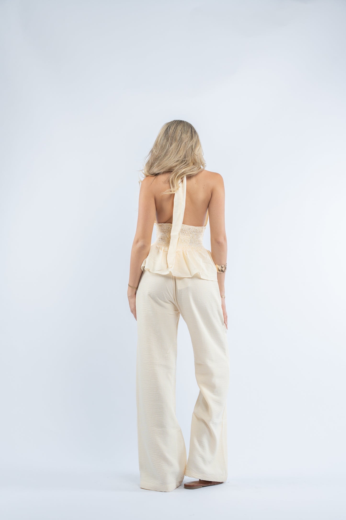 Linen halter neck set