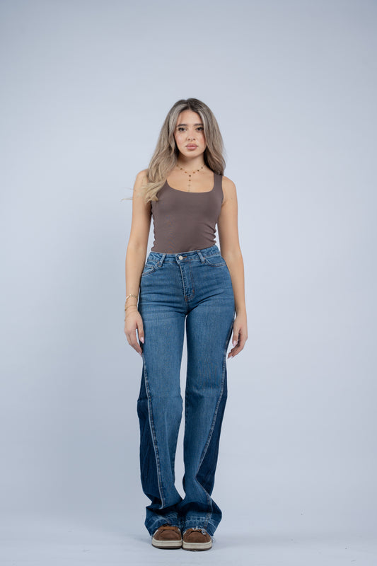 Contrast flare jeans SALE