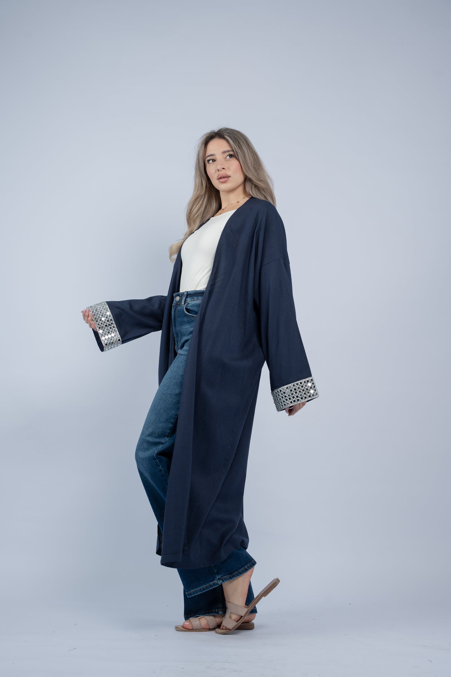 Silver Cuff Abaya