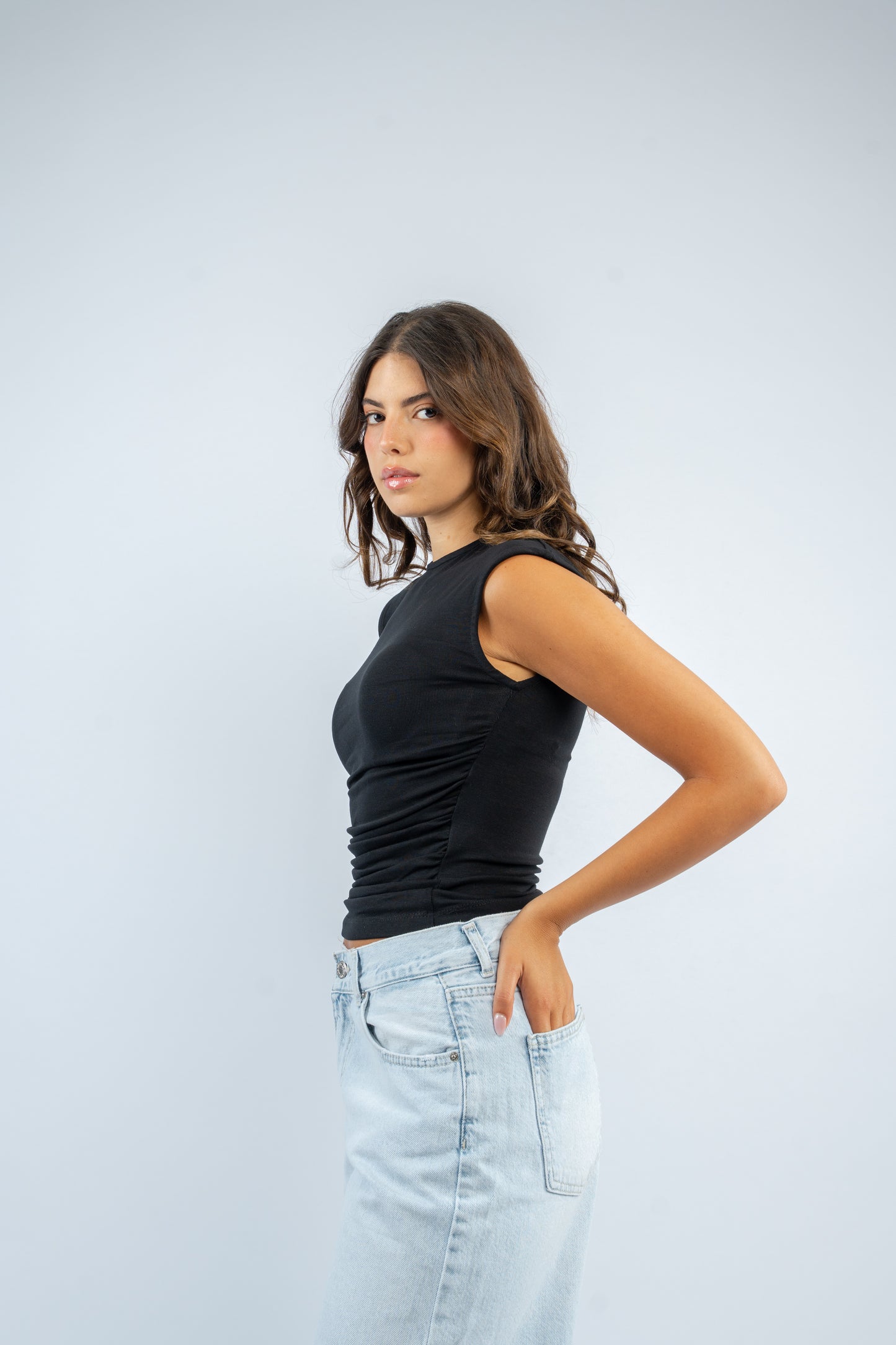 Side ruched top