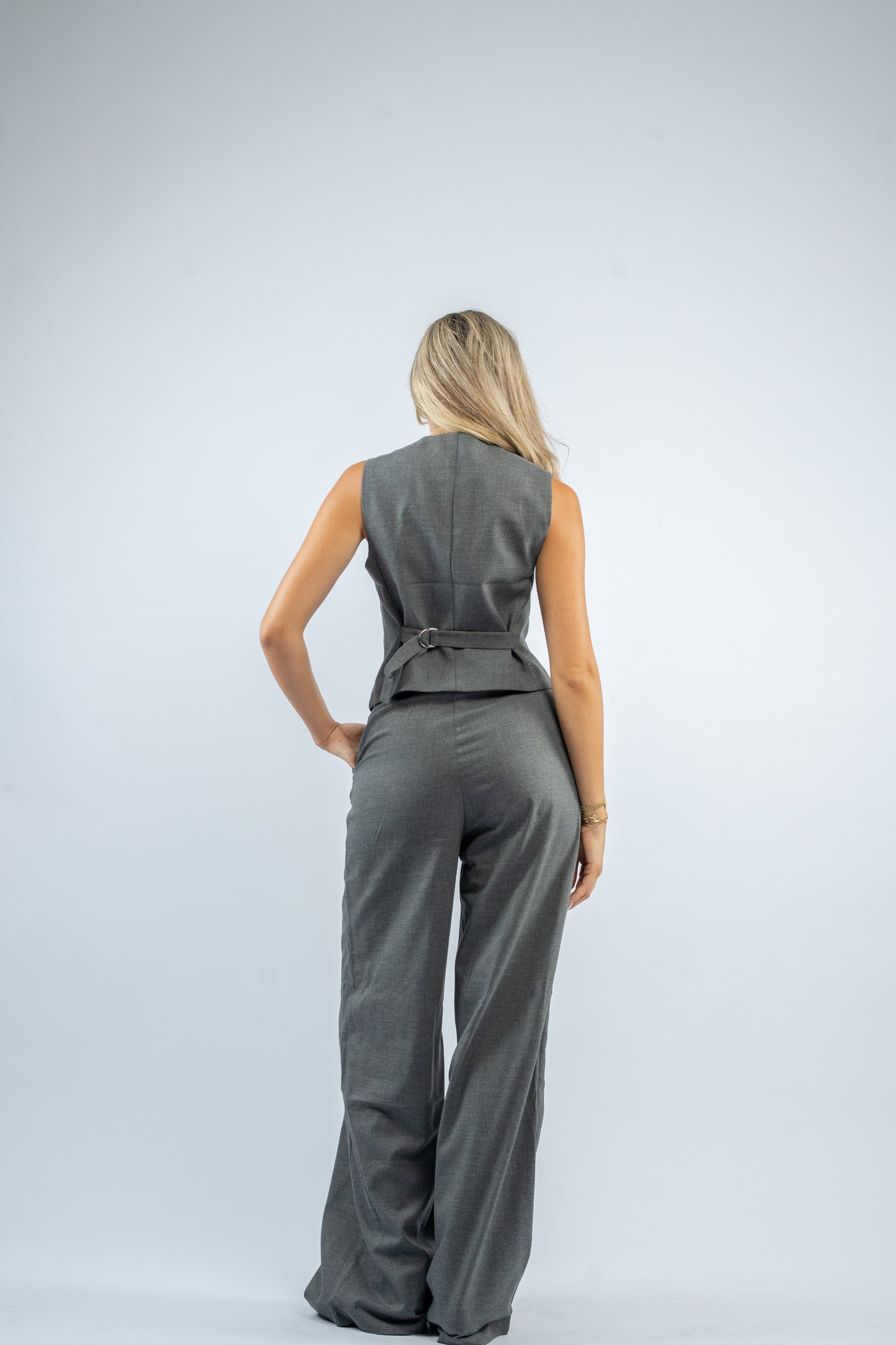 Belted co-ord vest set