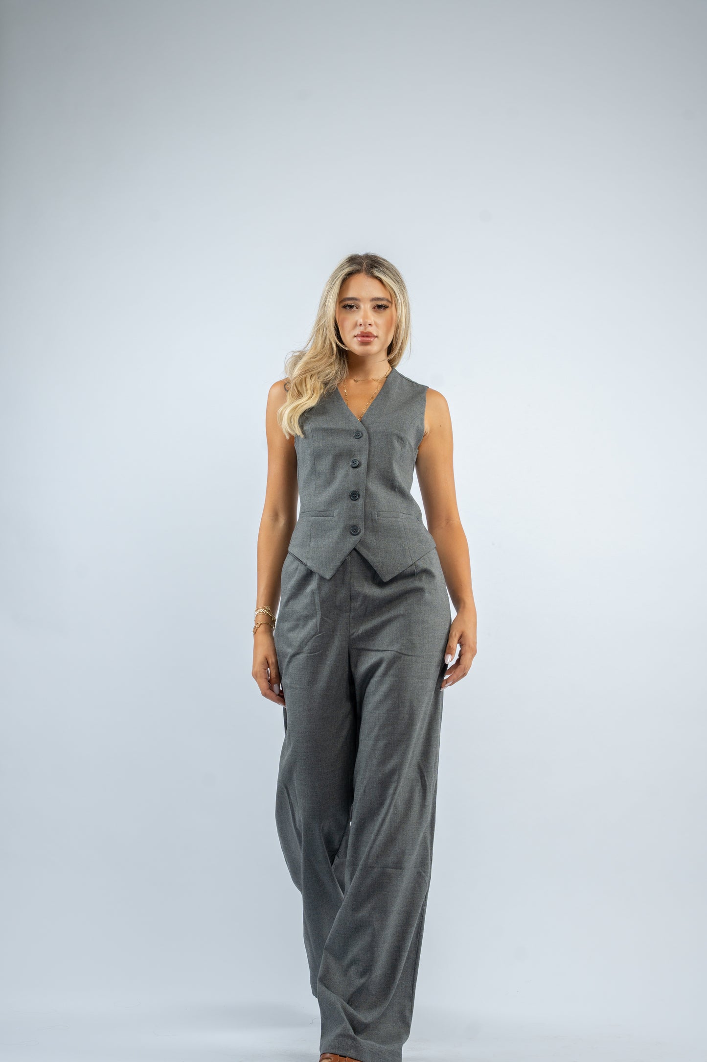 Belted co-ord vest set