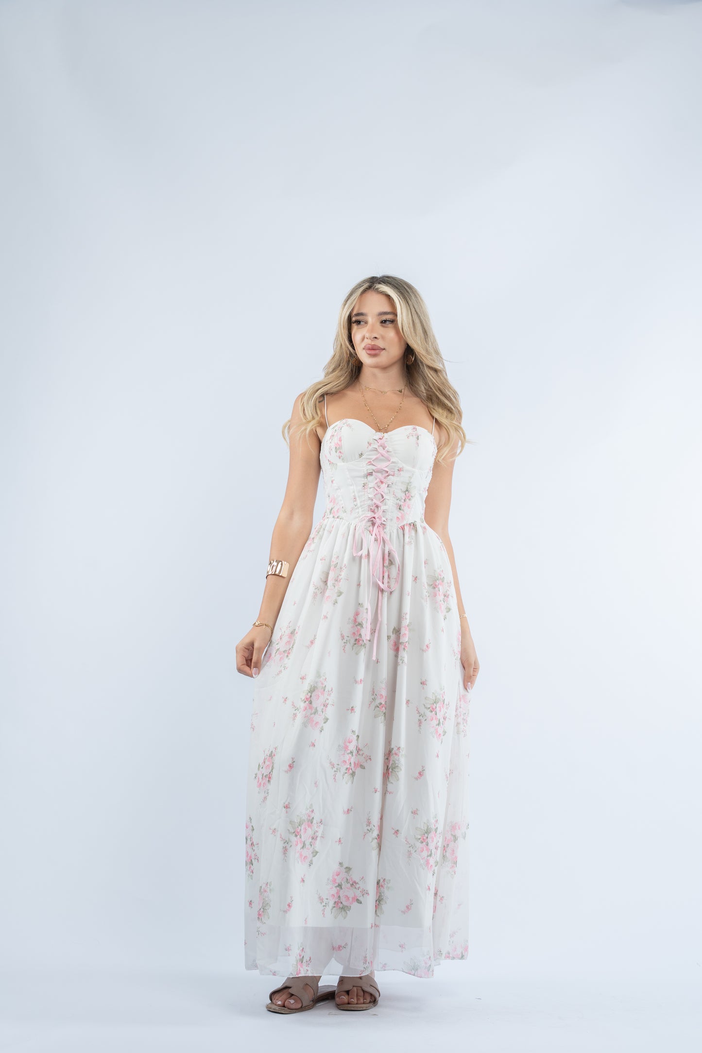 Rosette corset dress