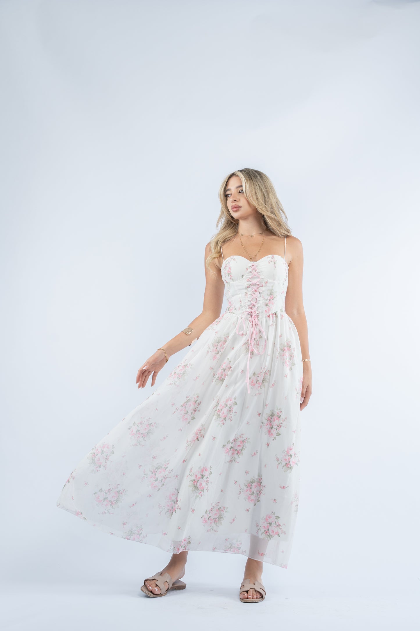 Rosette corset dress