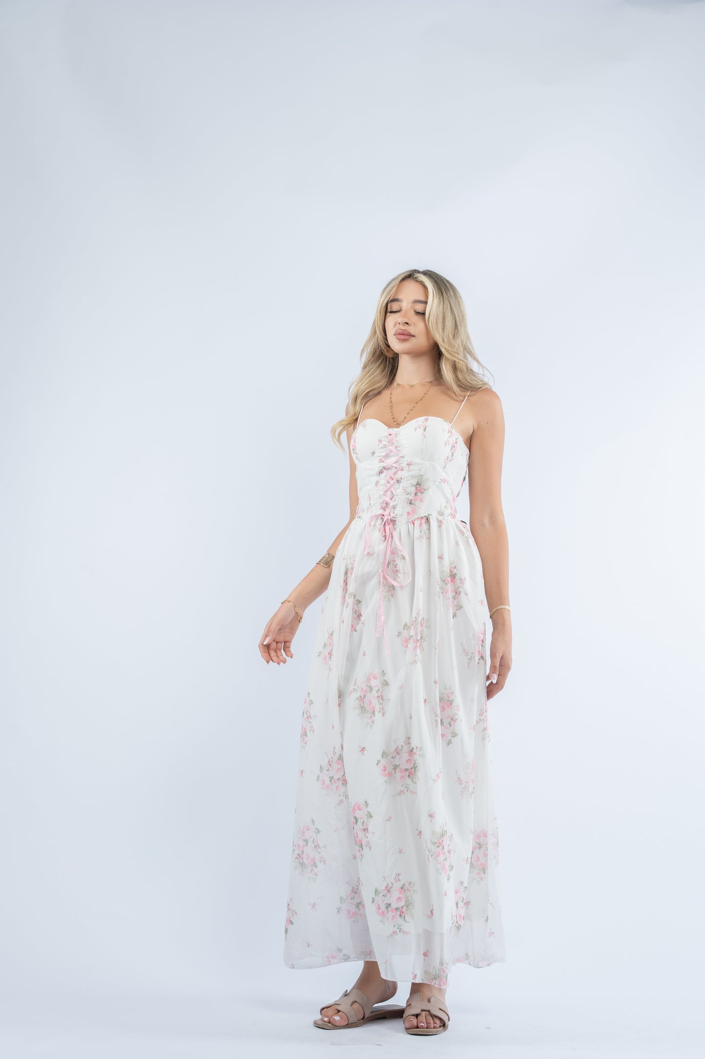 Rosette corset dress