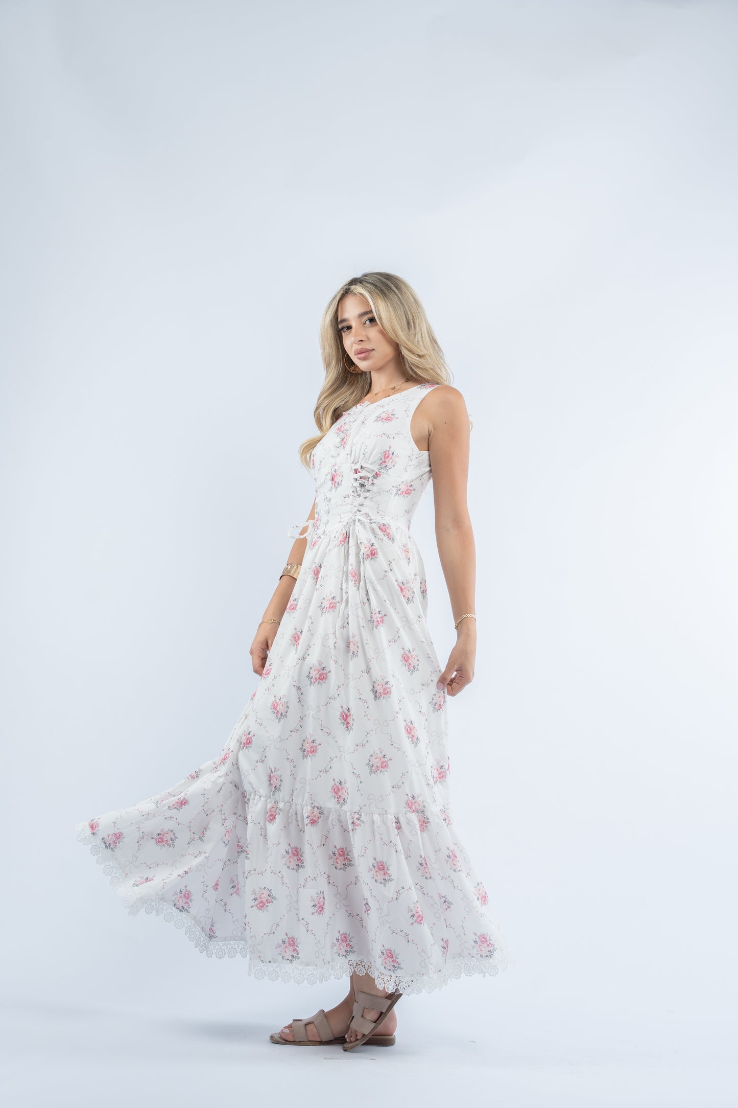 Floral tie dress
