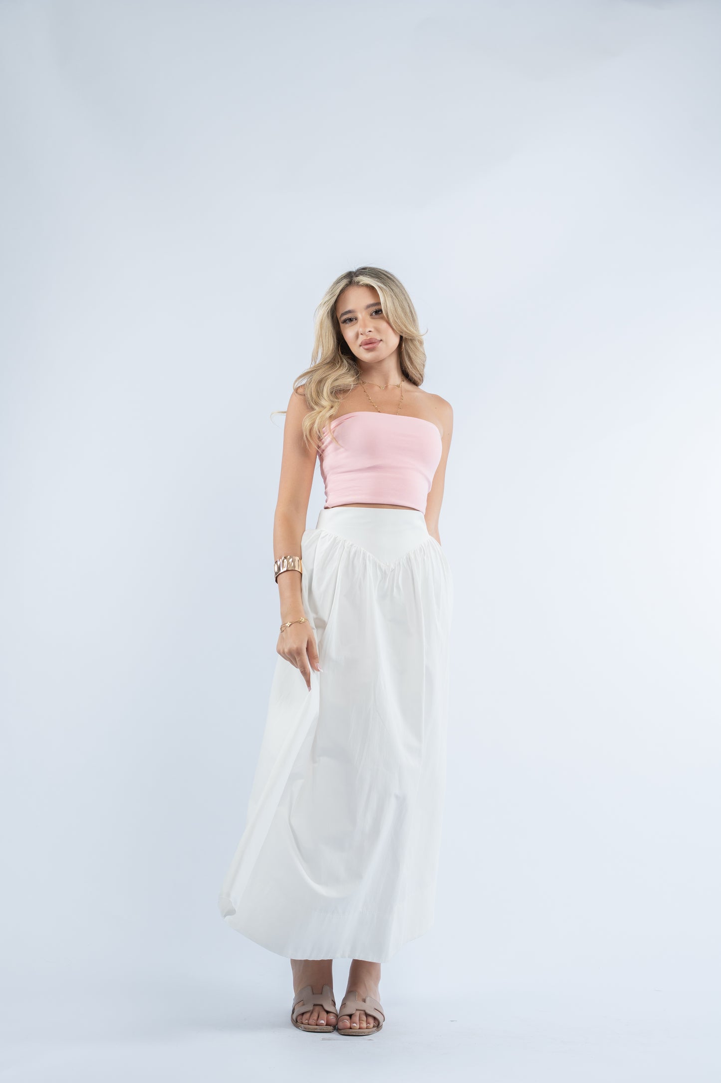White midi skirt