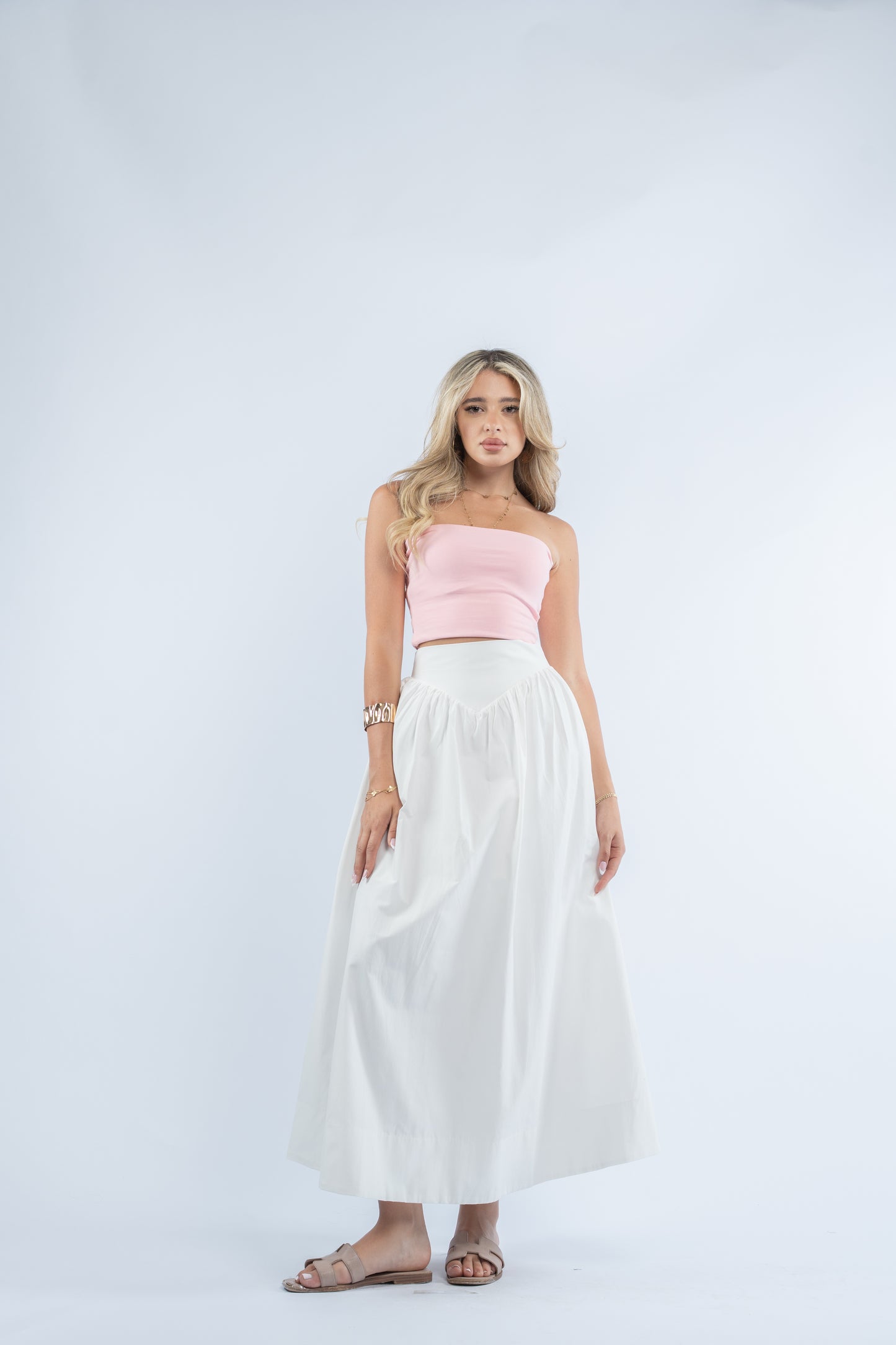 White midi skirt