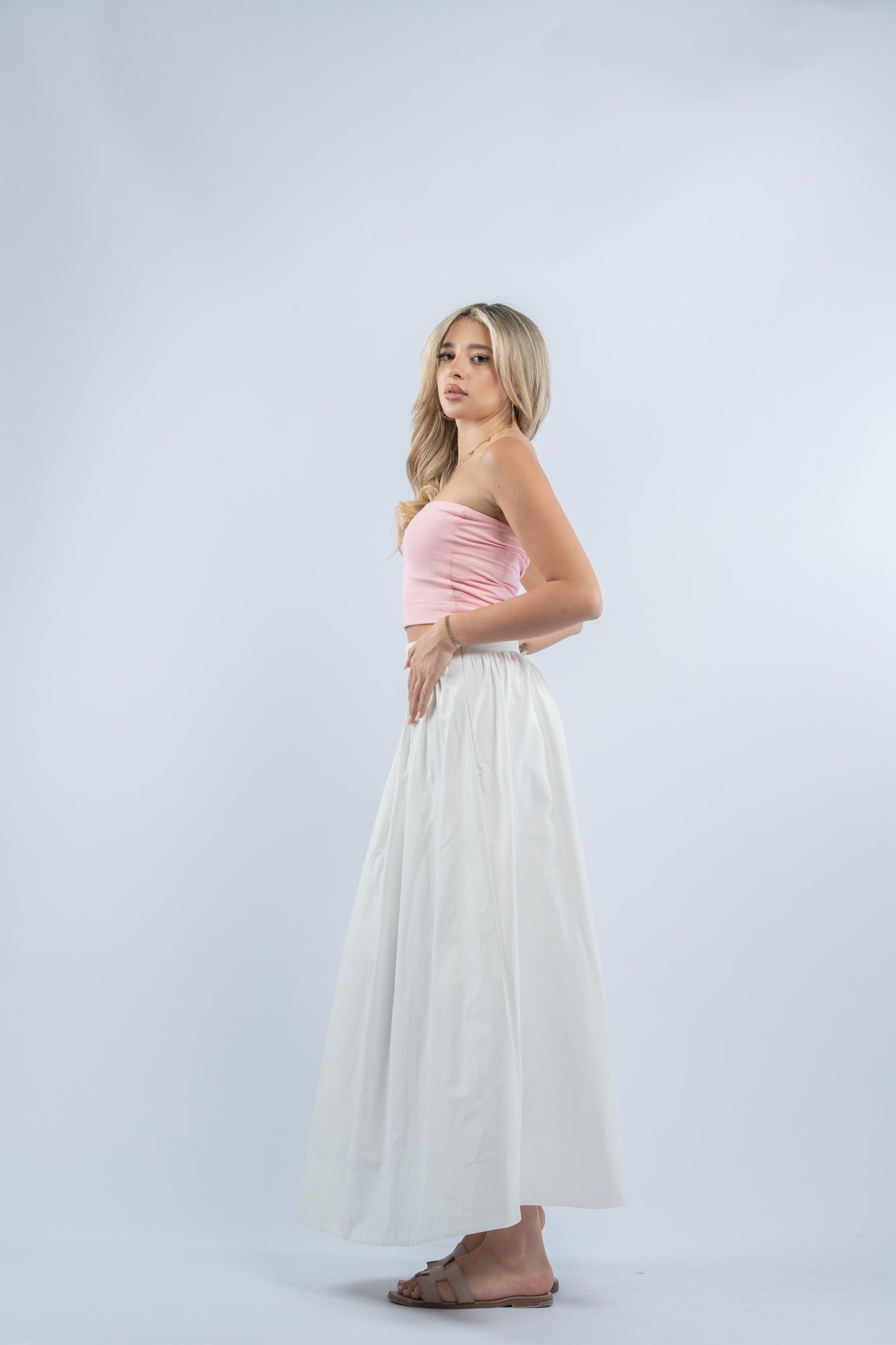 White midi skirt