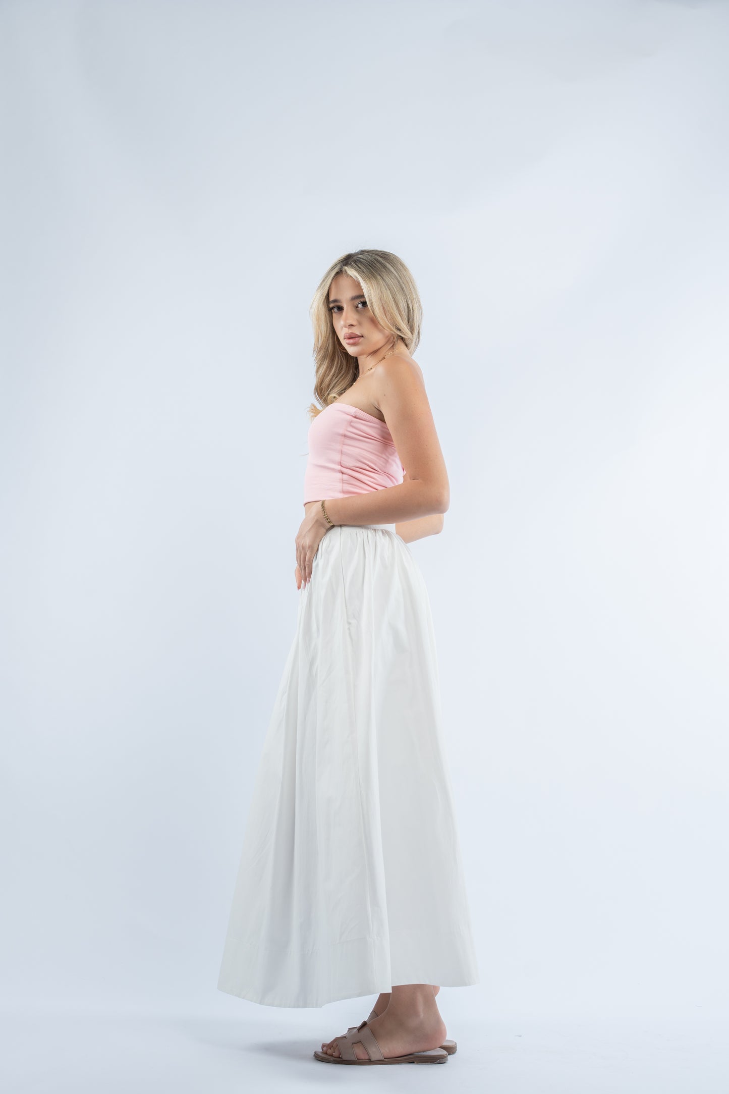 White midi skirt