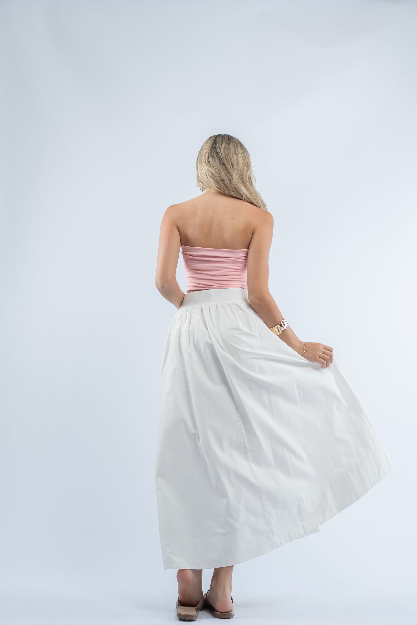 White midi skirt