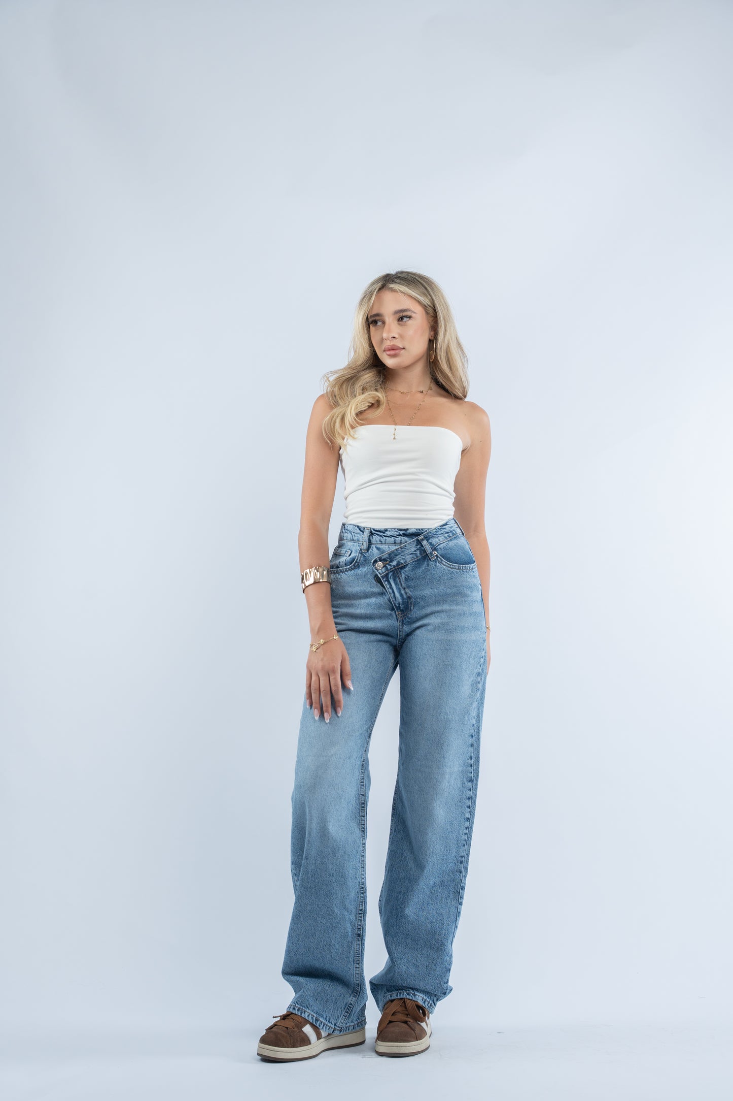 Crossline straight jeans