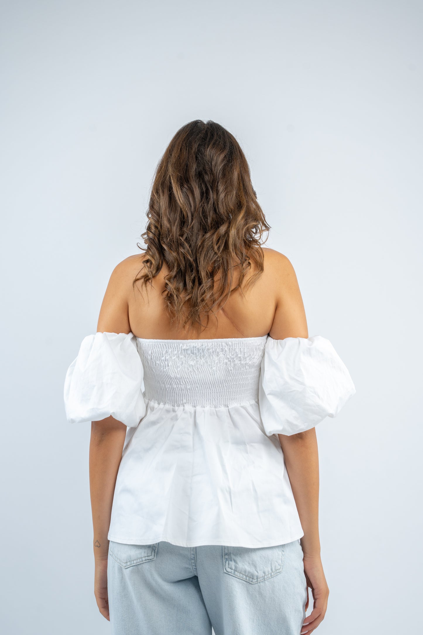 Puff sleeve peplum top