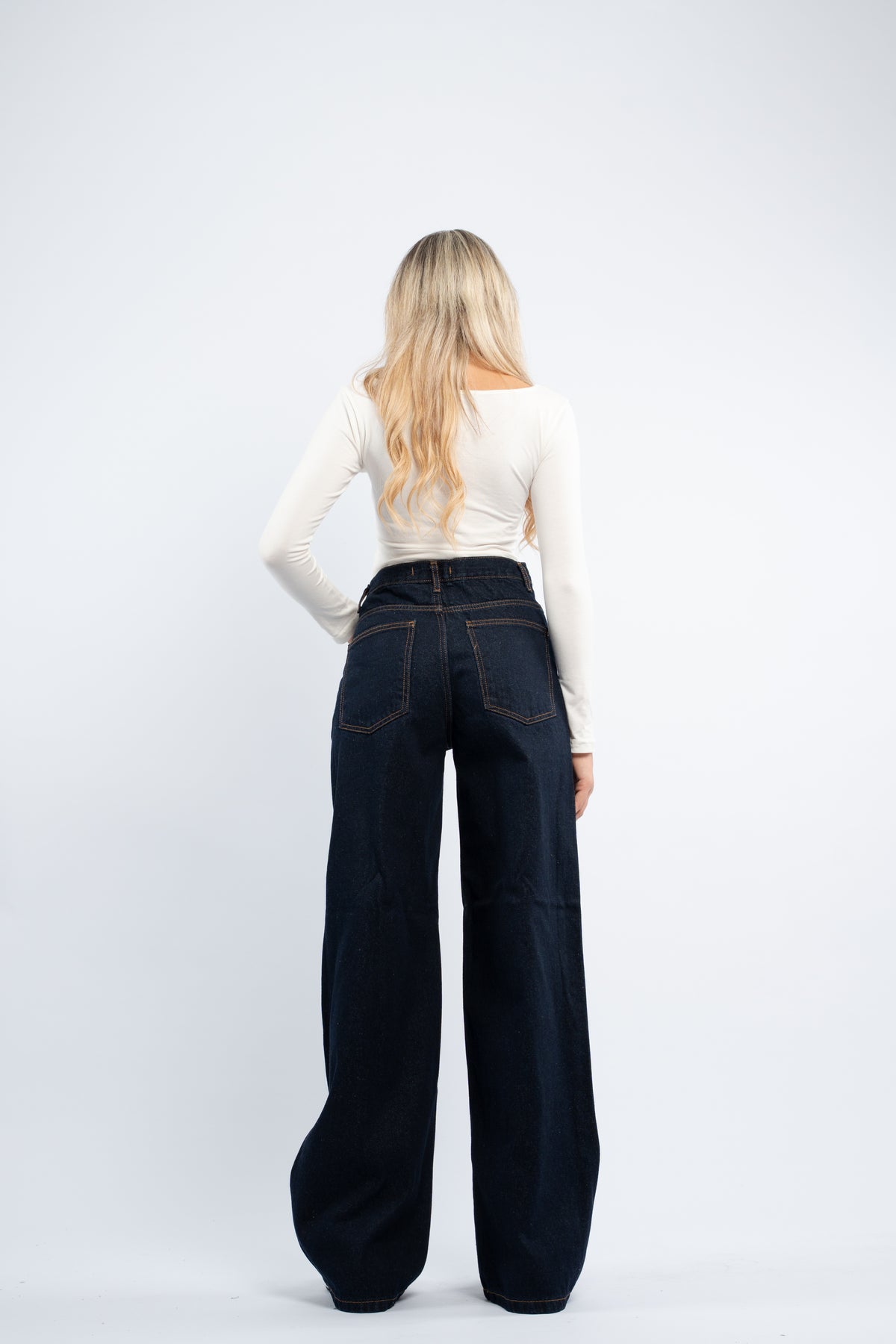 Navy straight fit jeans