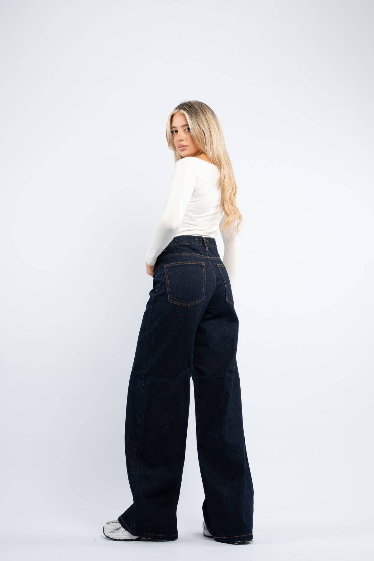 Navy straight fit jeans
