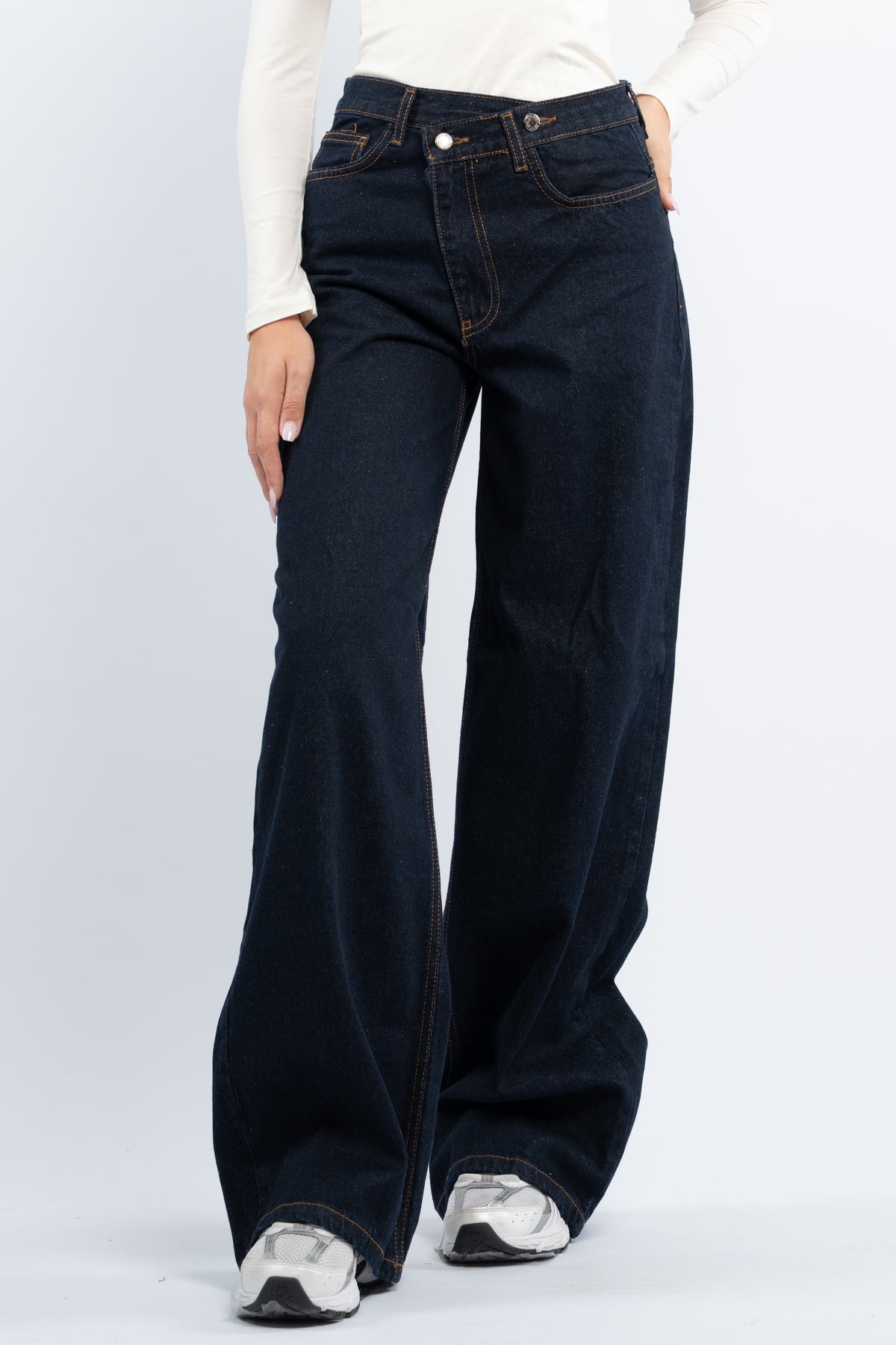 Navy straight fit jeans