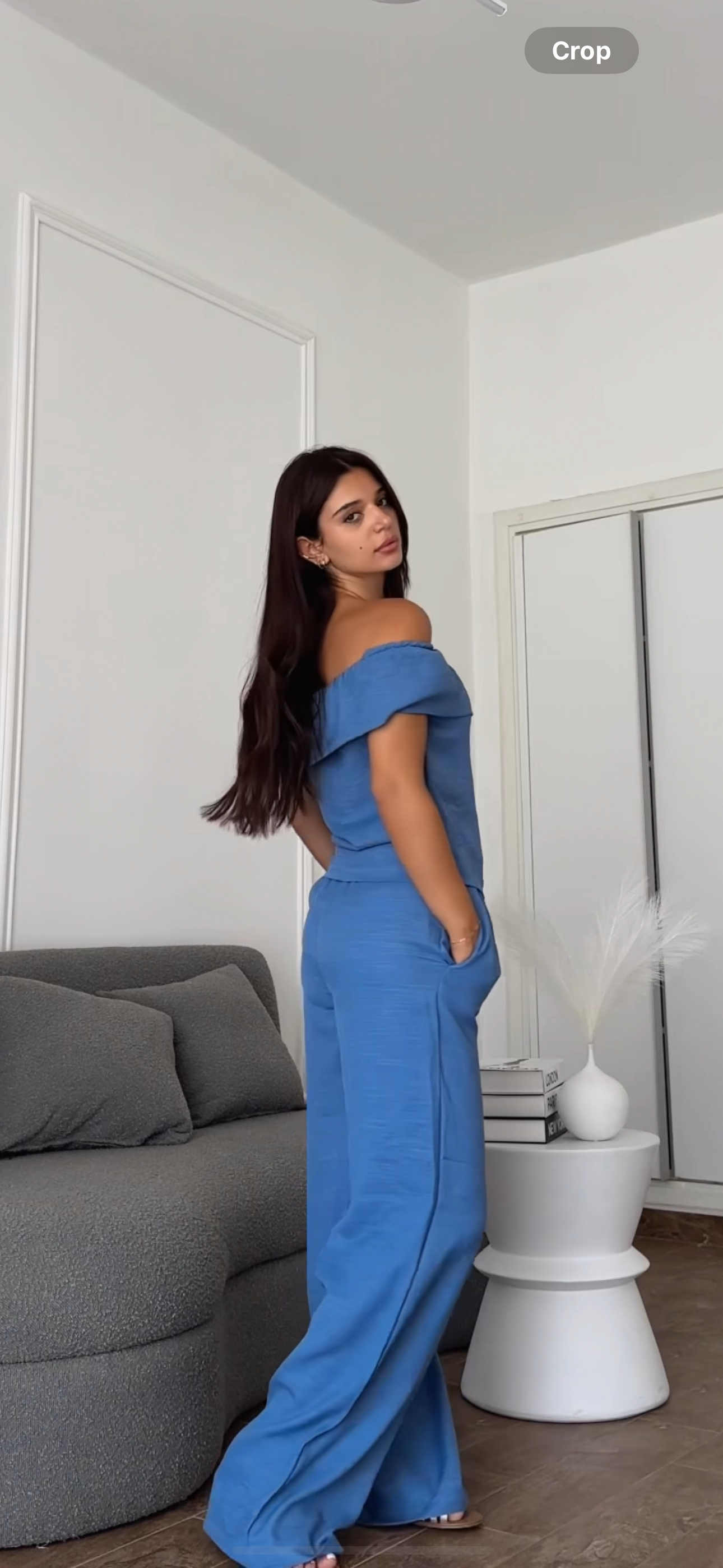 Fully off shoulder linen set
