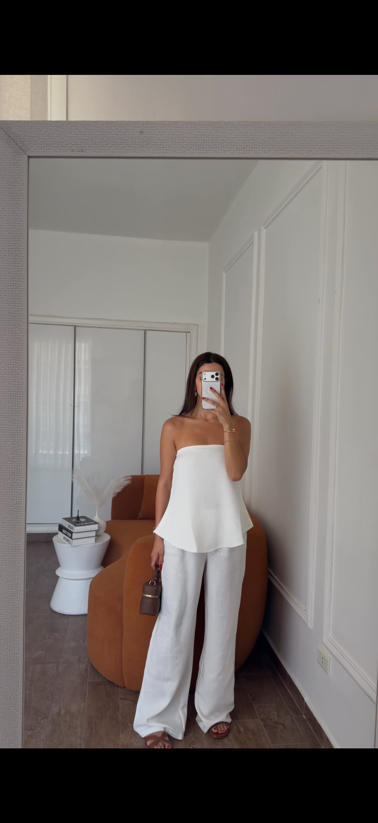 Strapless flow linen set