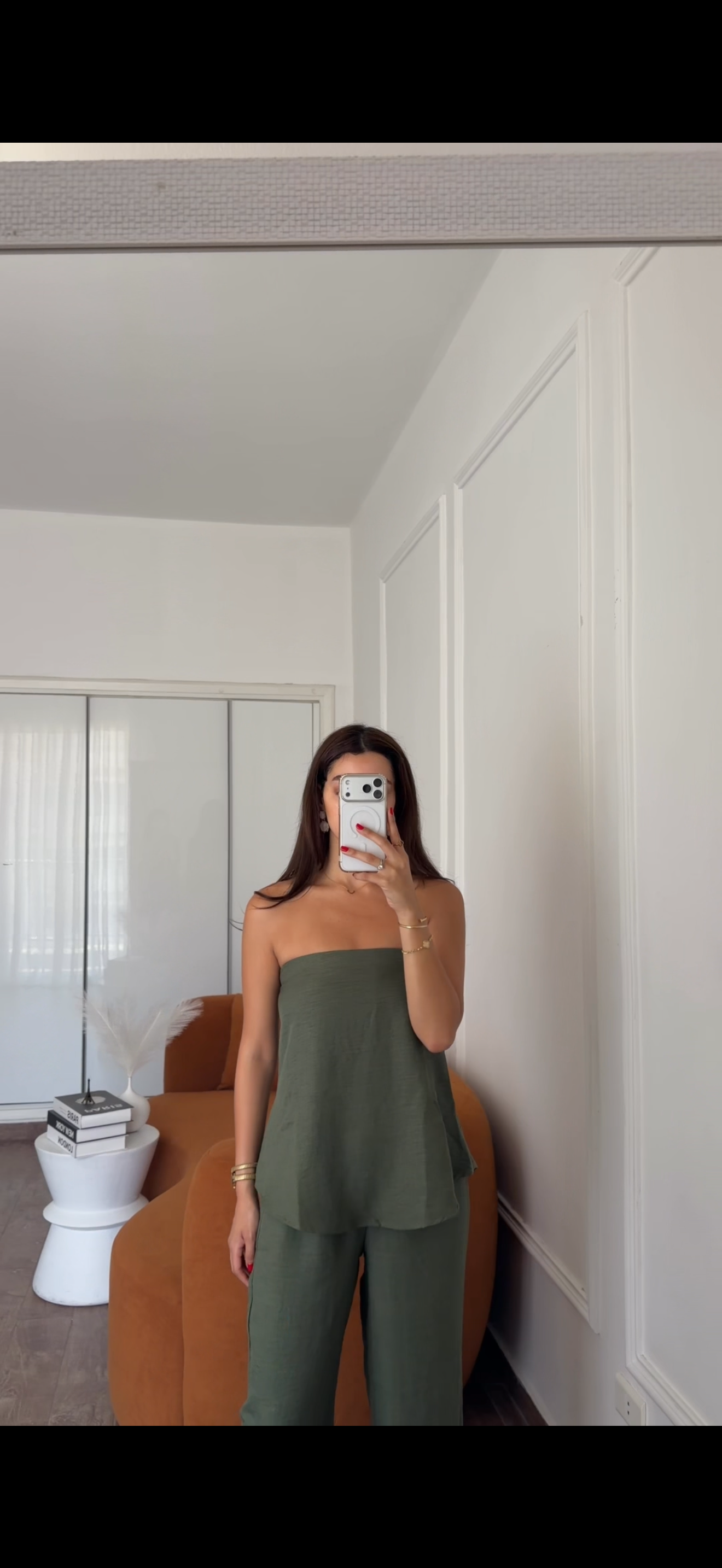 Strapless flow linen set