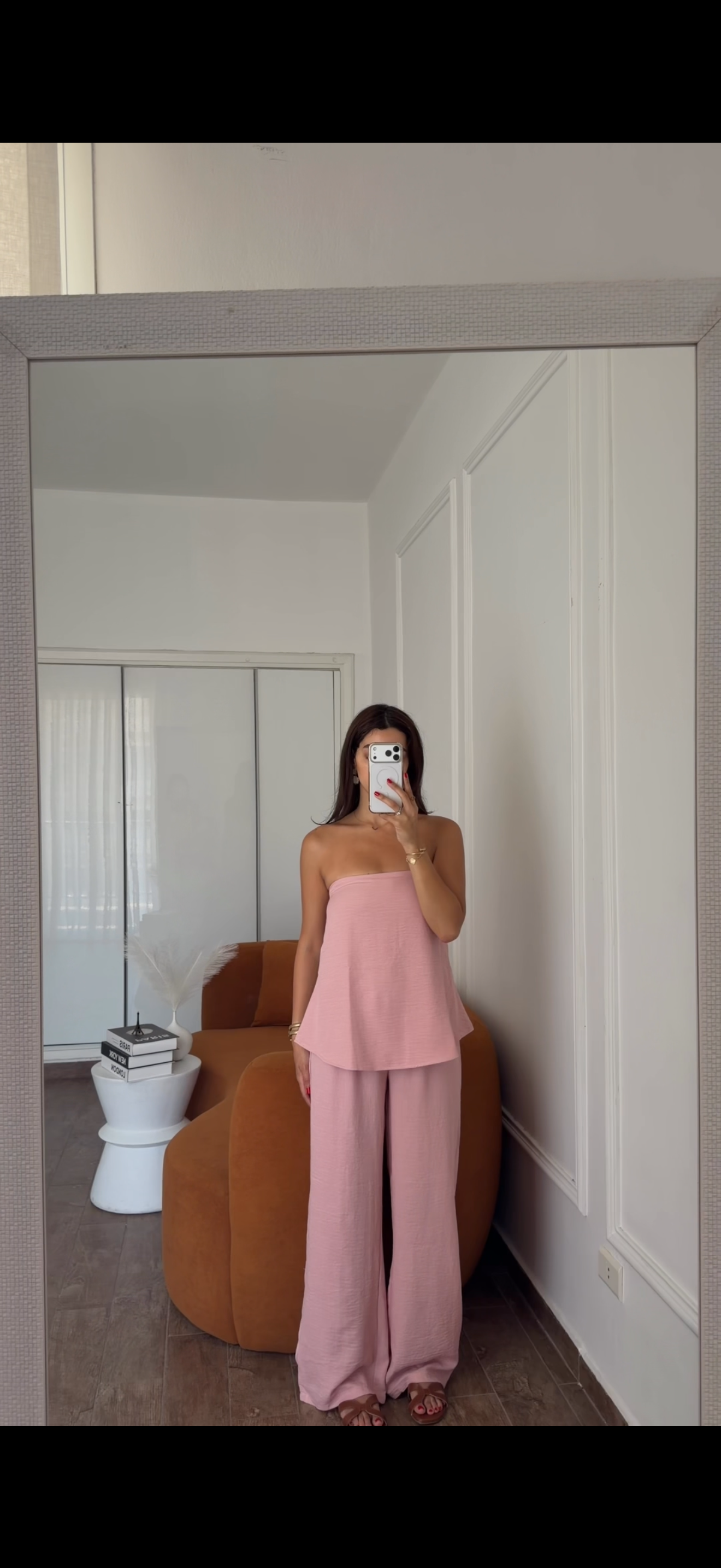 Strapless flow linen set