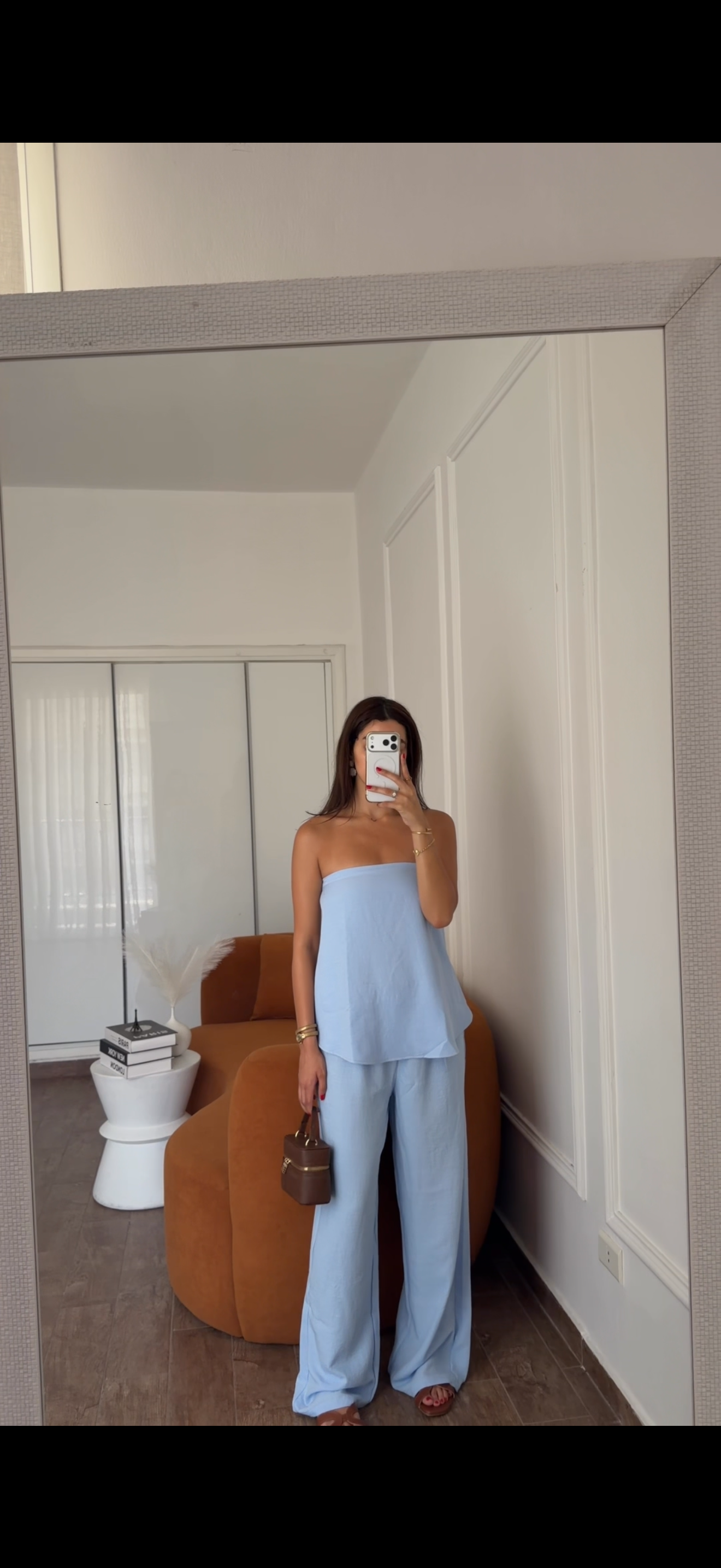 Strapless flow linen set