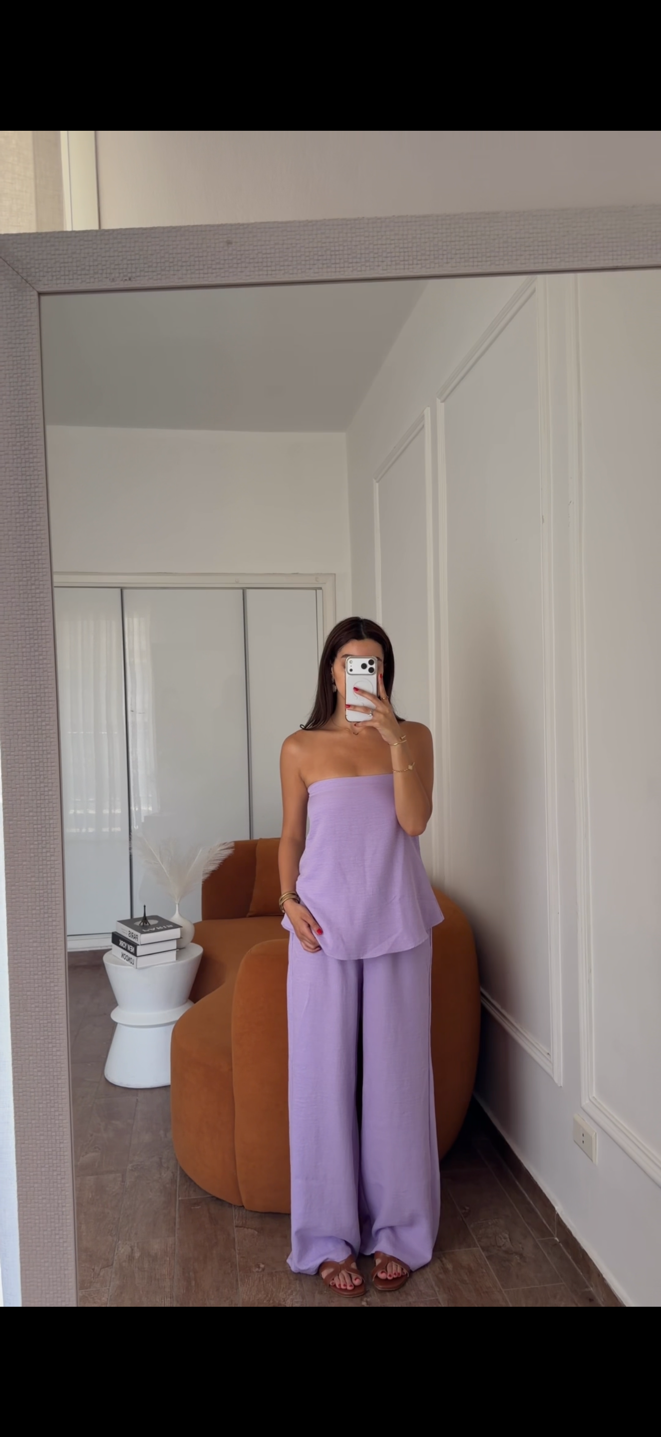 Strapless flow linen set