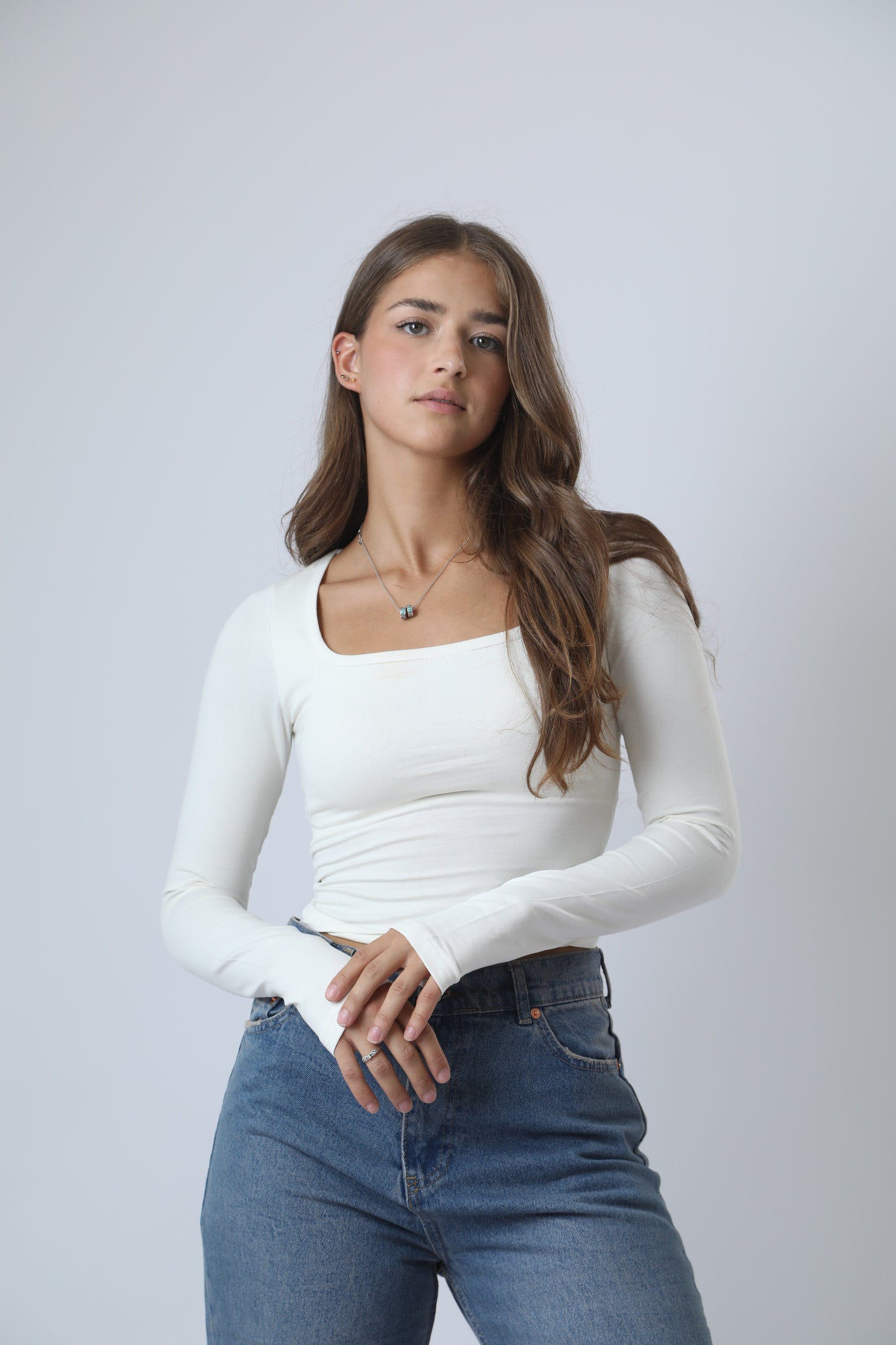 Square neck top