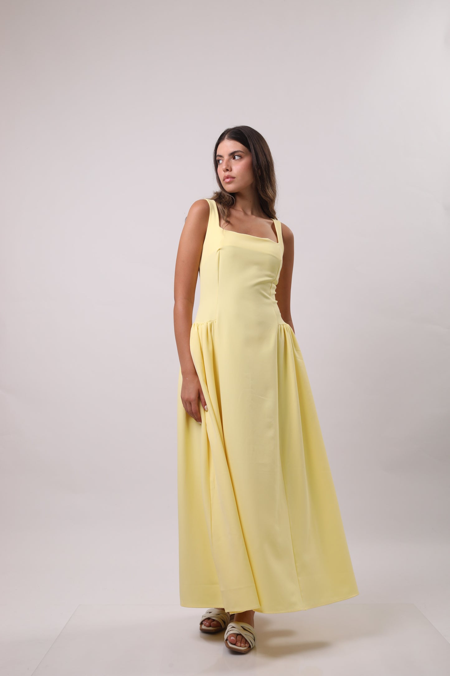 Waist fitted midi dress