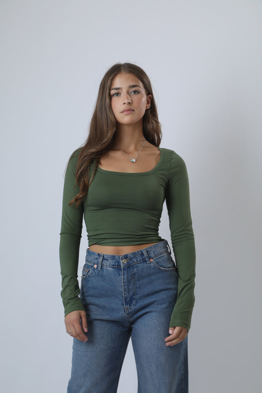 Square neck top