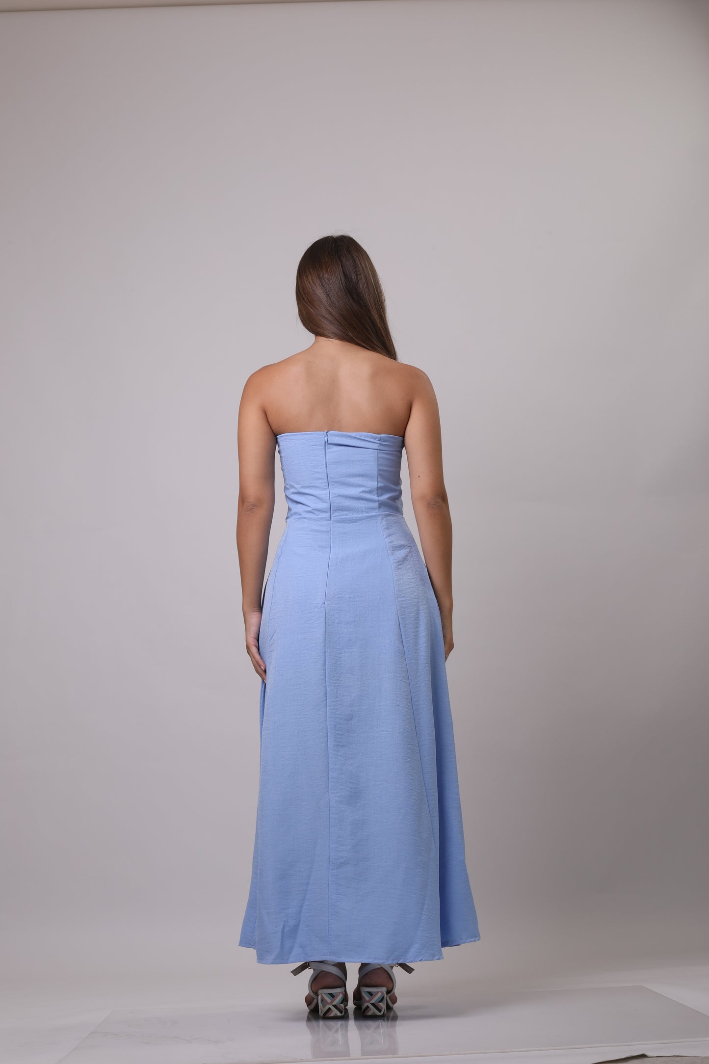 Strapless linen dress