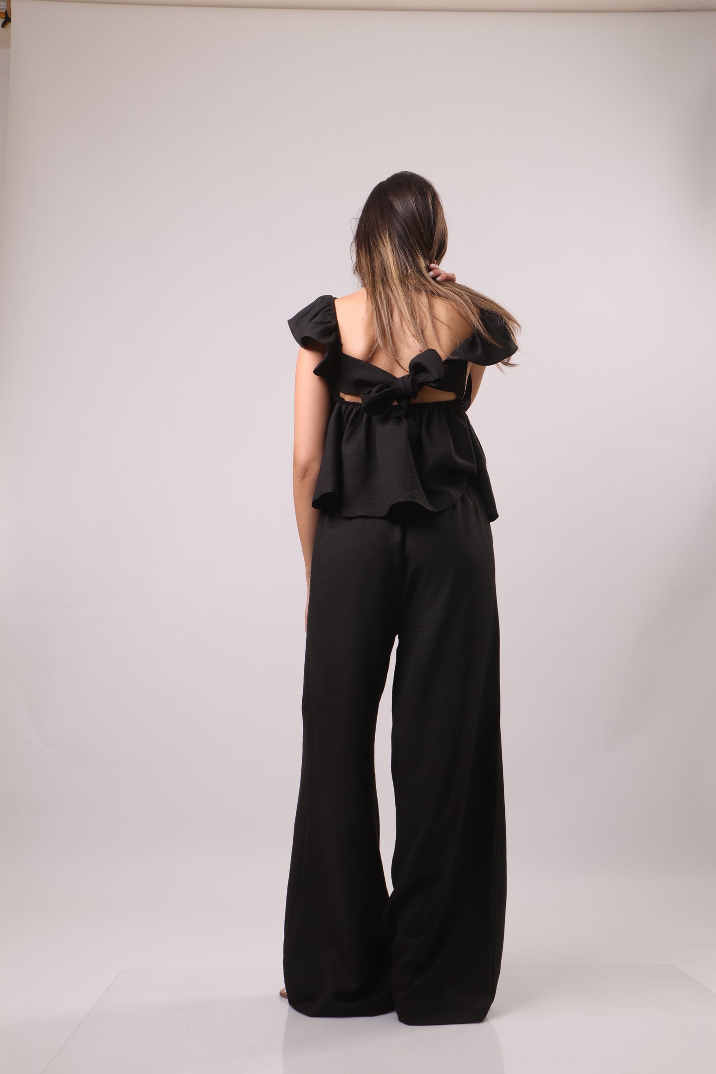 Puff sleeve linen set
