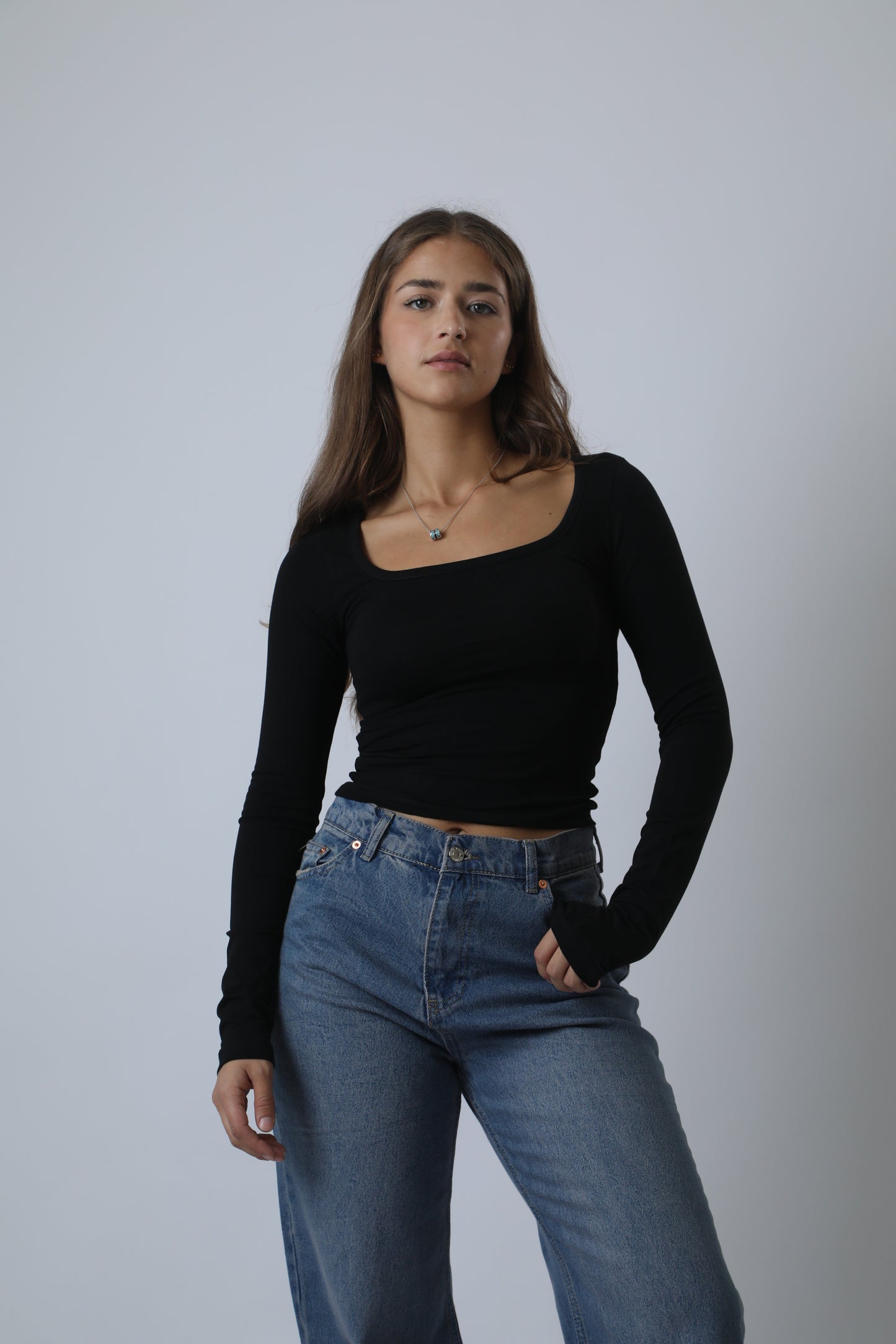 Square neck top
