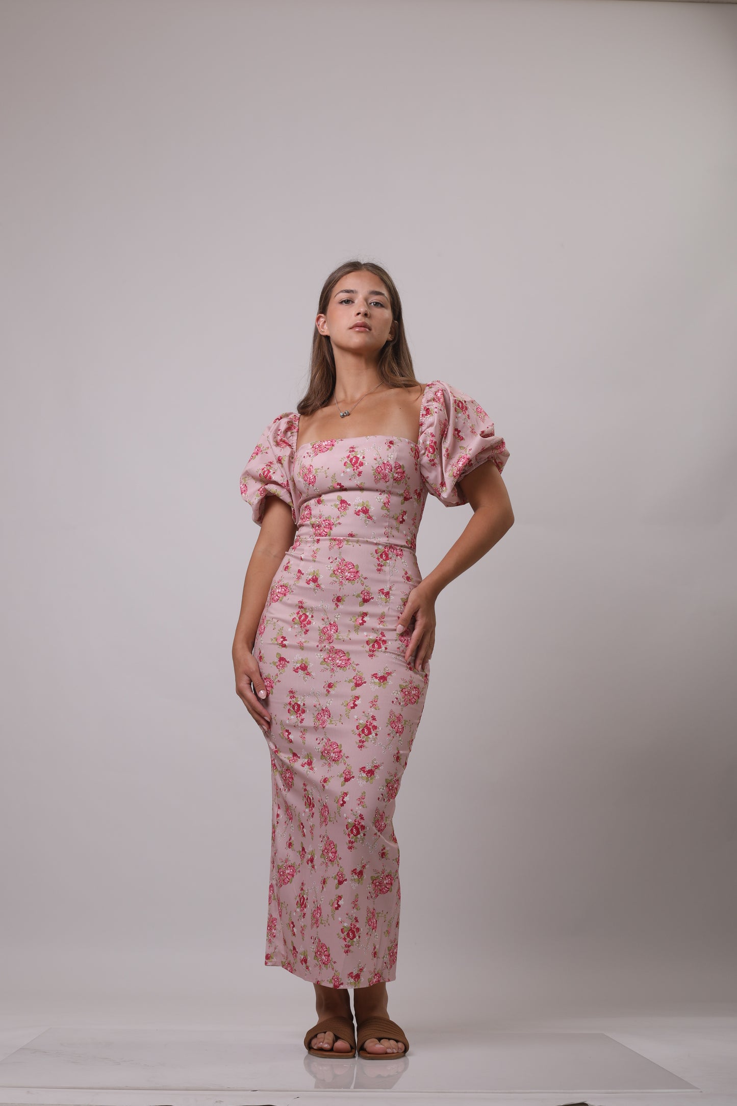 Puff sleeve floral dress