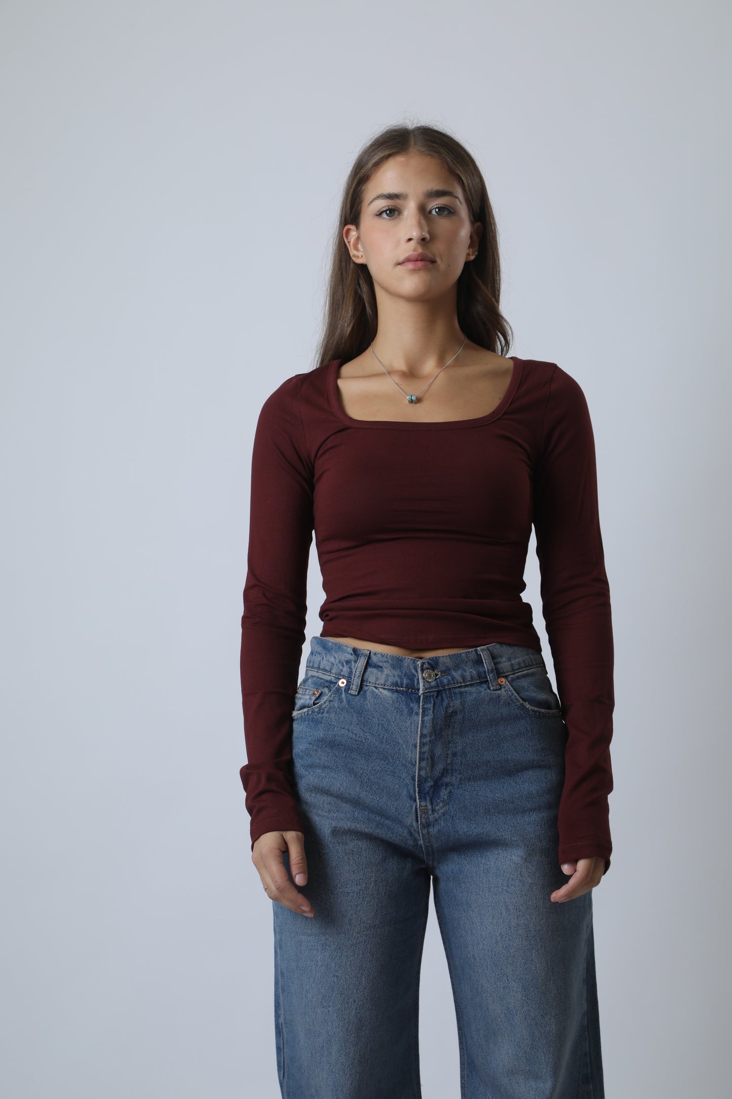 Square neck top