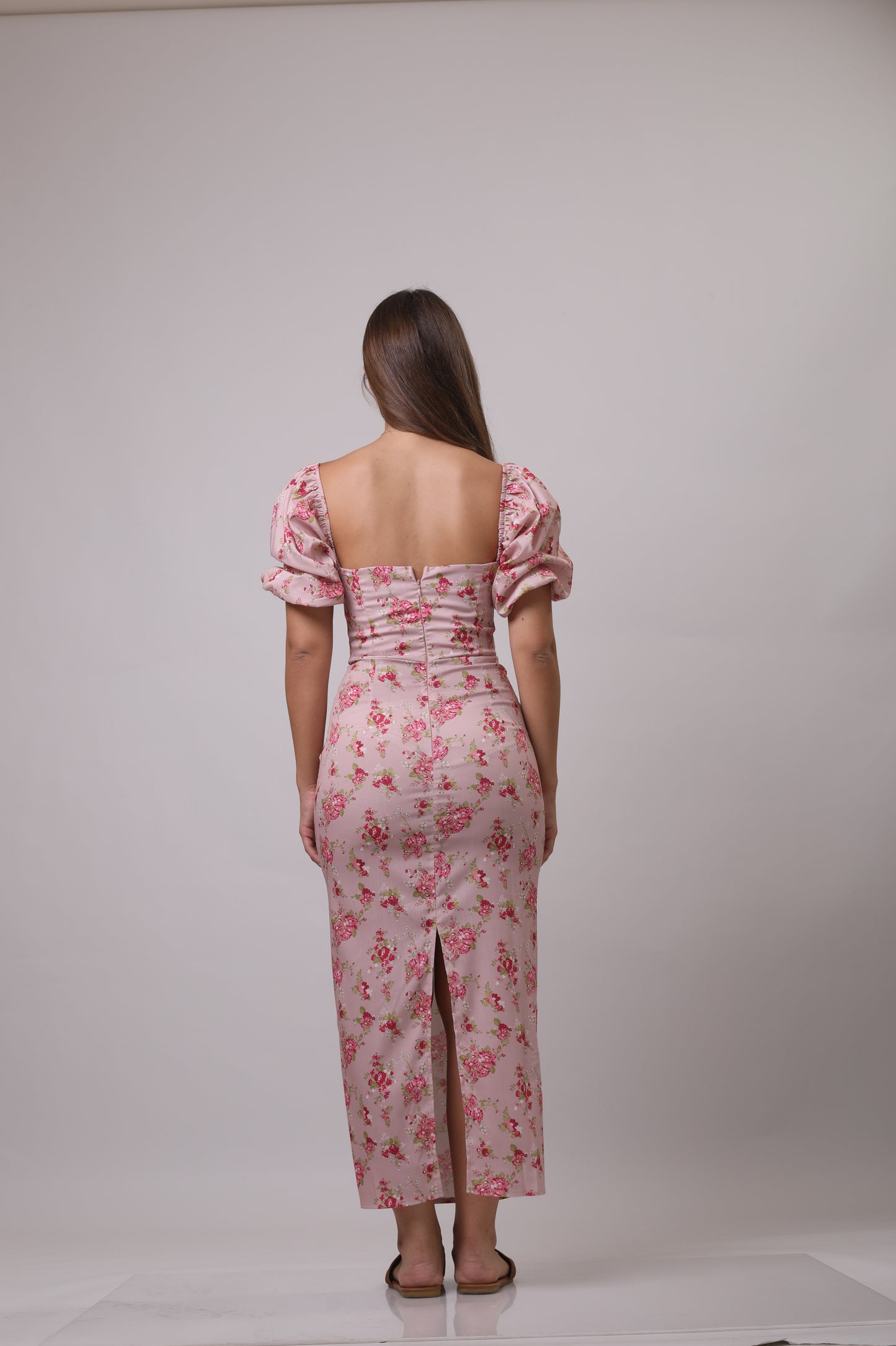 Puff sleeve floral dress