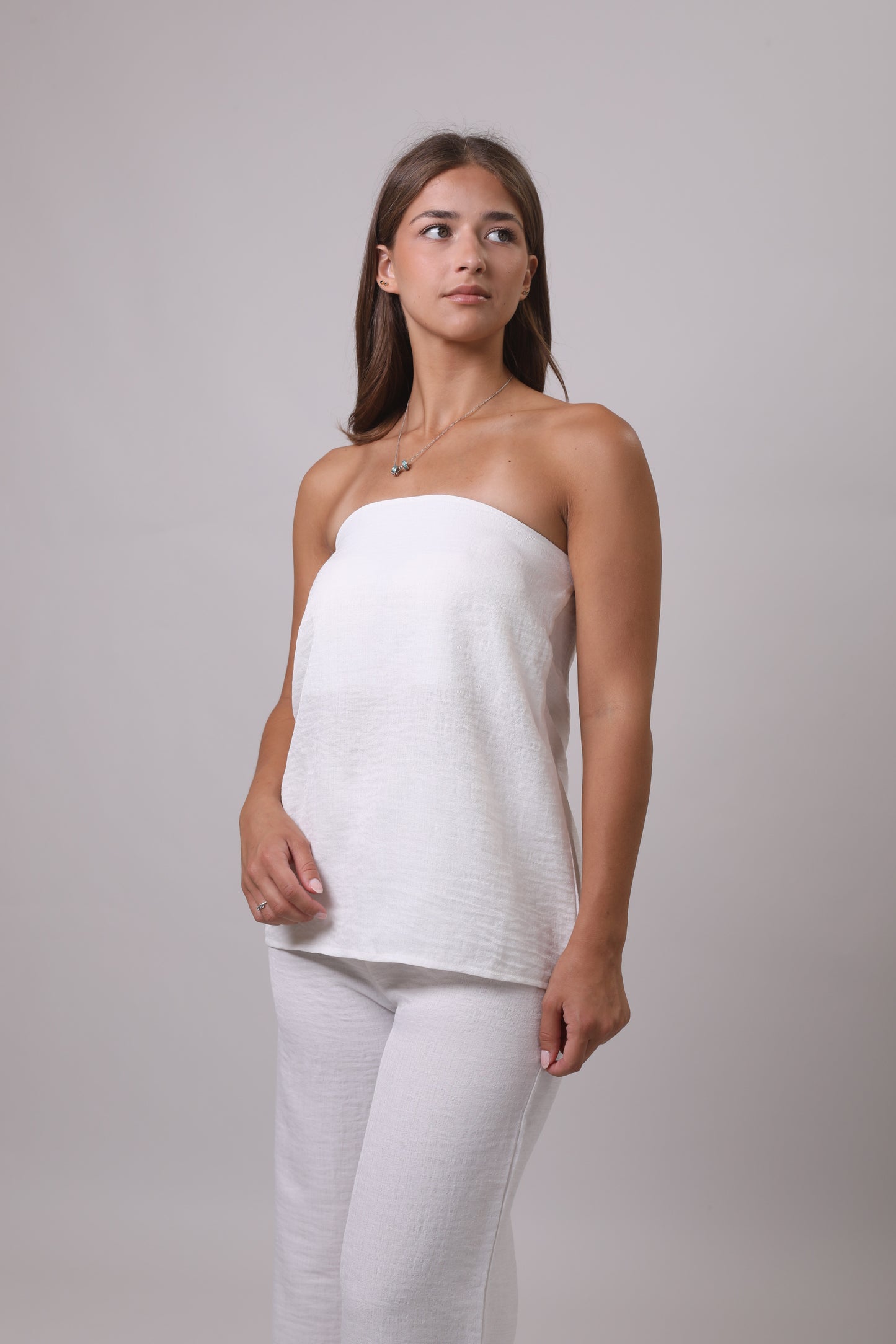Strapless linen set