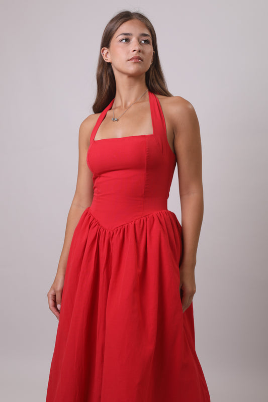 Poplin corset dress