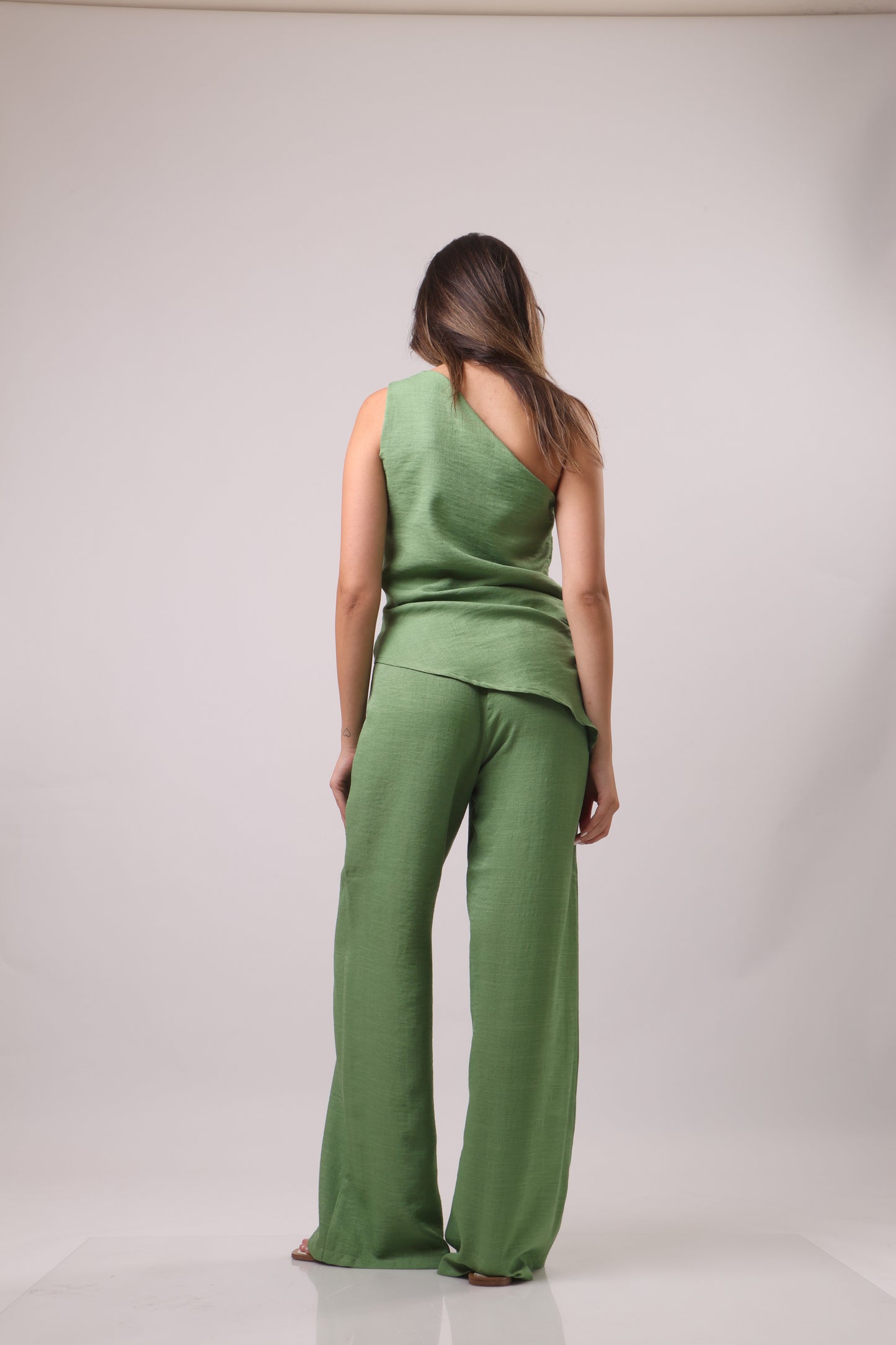 One shoulder linen set