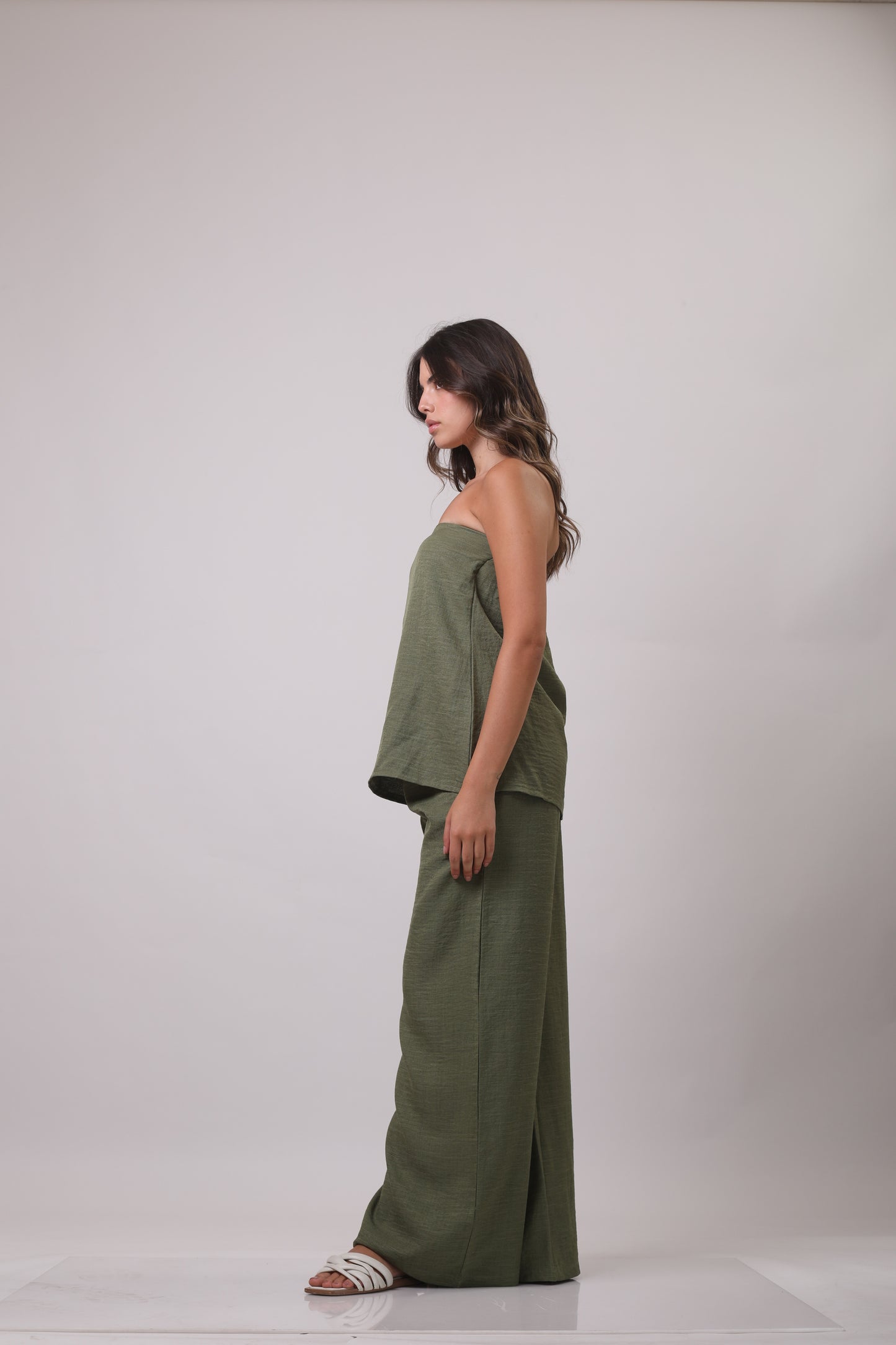Strapless linen set