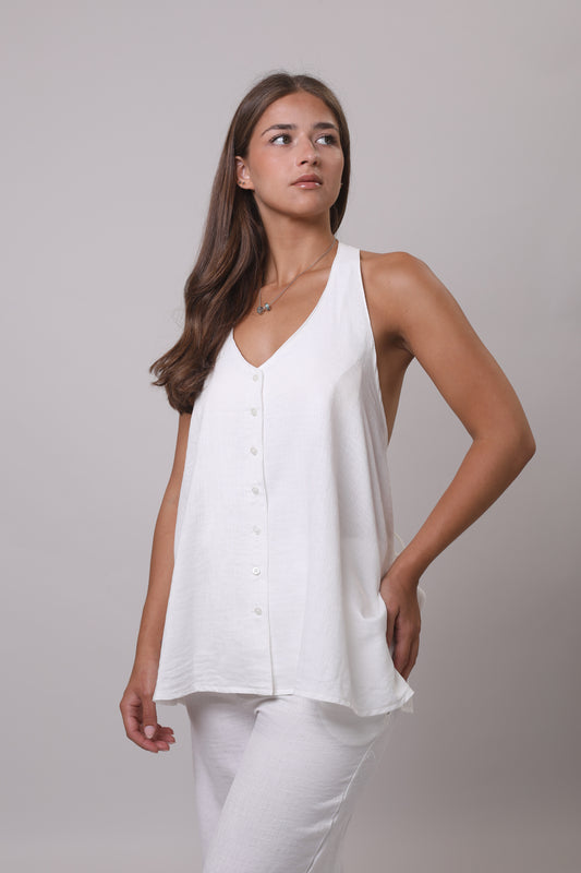 Linen set with buttons