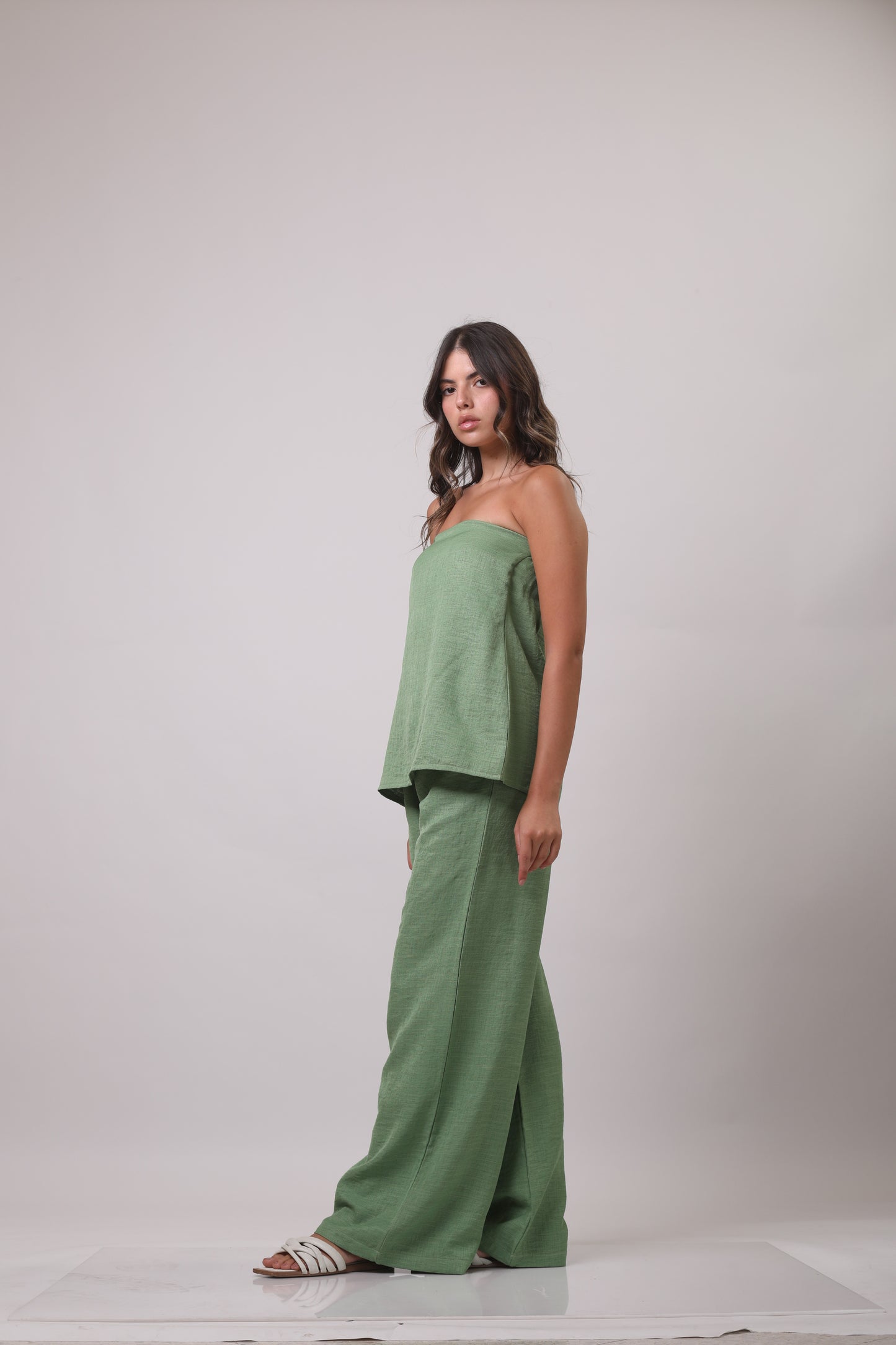 Strapless linen set