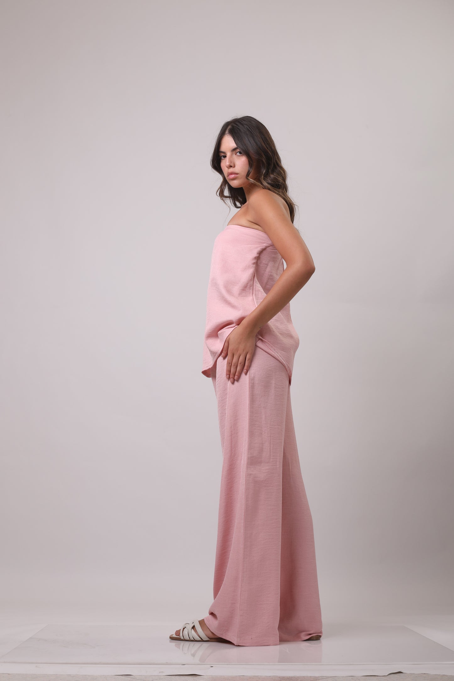 Strapless linen set