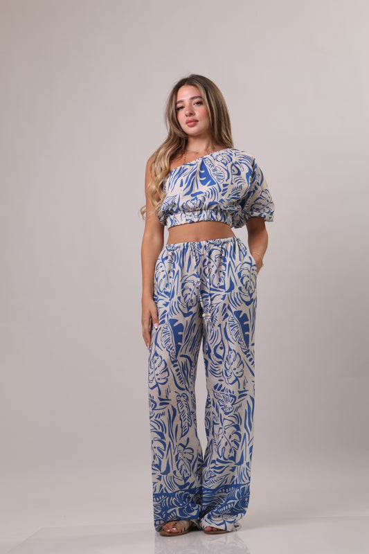 One shoulder printed set