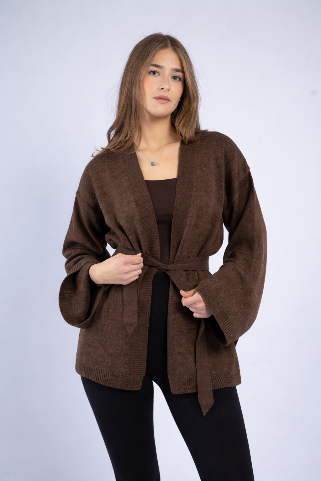 The brown Pilates cardigan